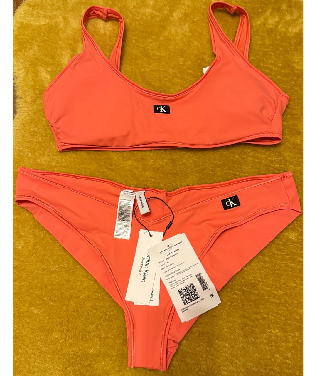 CALVIN KLEIN Коралловый полиамидовый купальник, фото 9