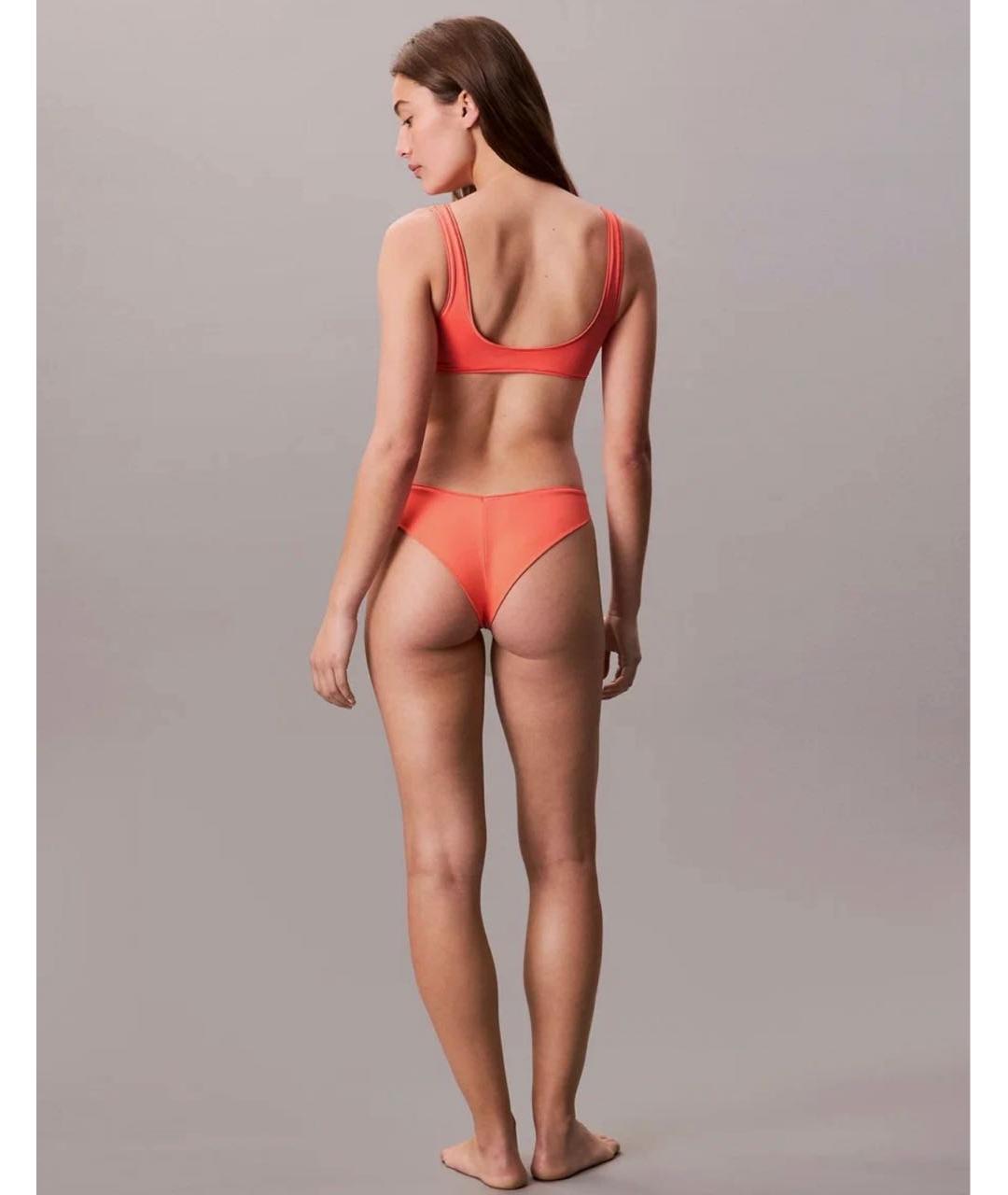 CALVIN KLEIN Коралловый полиамидовый купальник, фото 5
