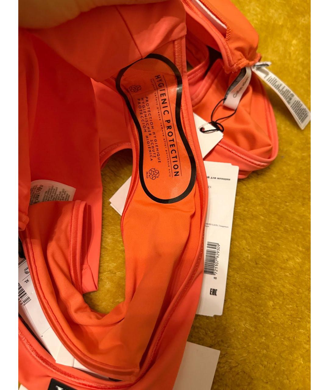 CALVIN KLEIN Коралловый полиамидовый купальник, фото 6