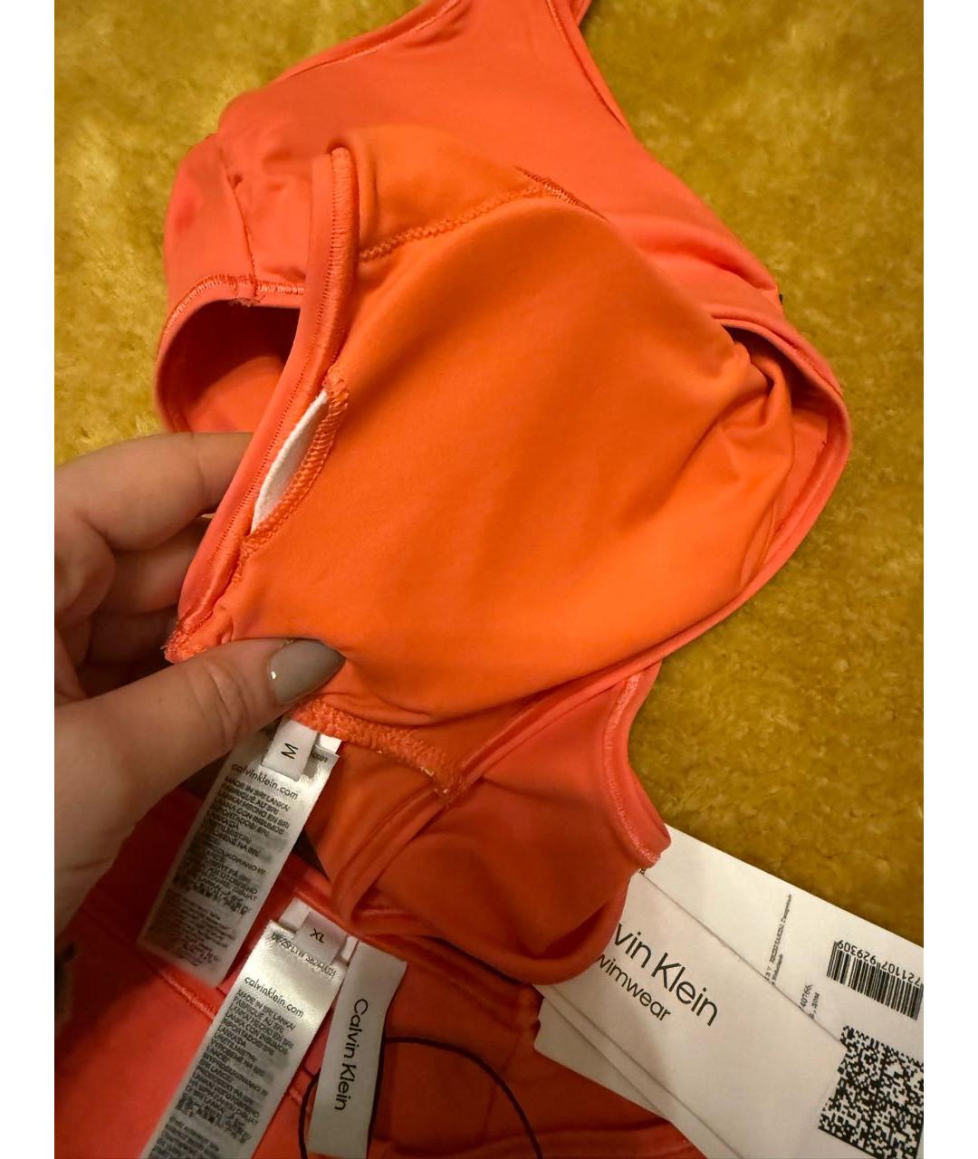 CALVIN KLEIN Коралловый полиамидовый купальник, фото 8