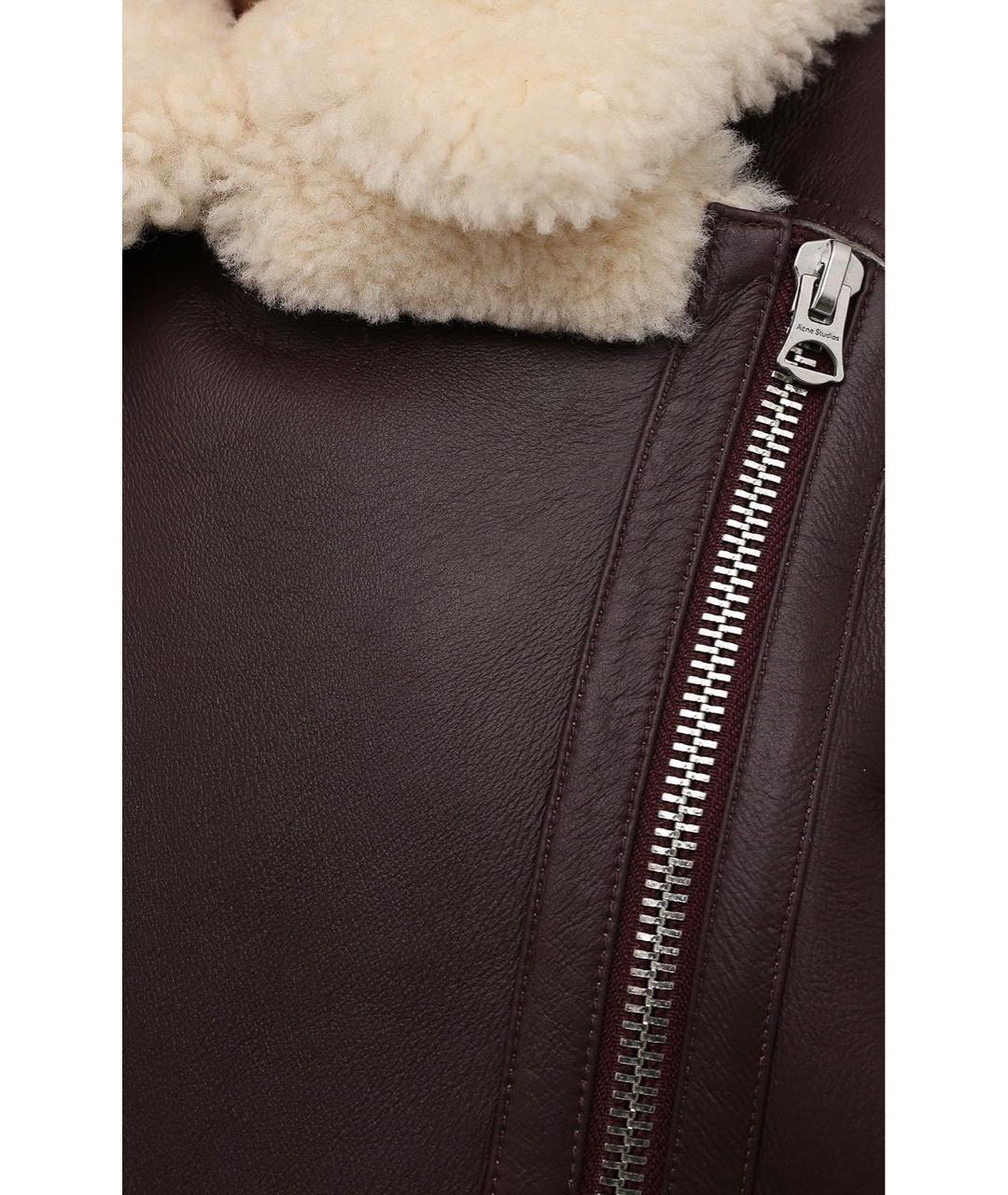 ACNE STUDIOS Коричневая кожаная дубленка, фото 3