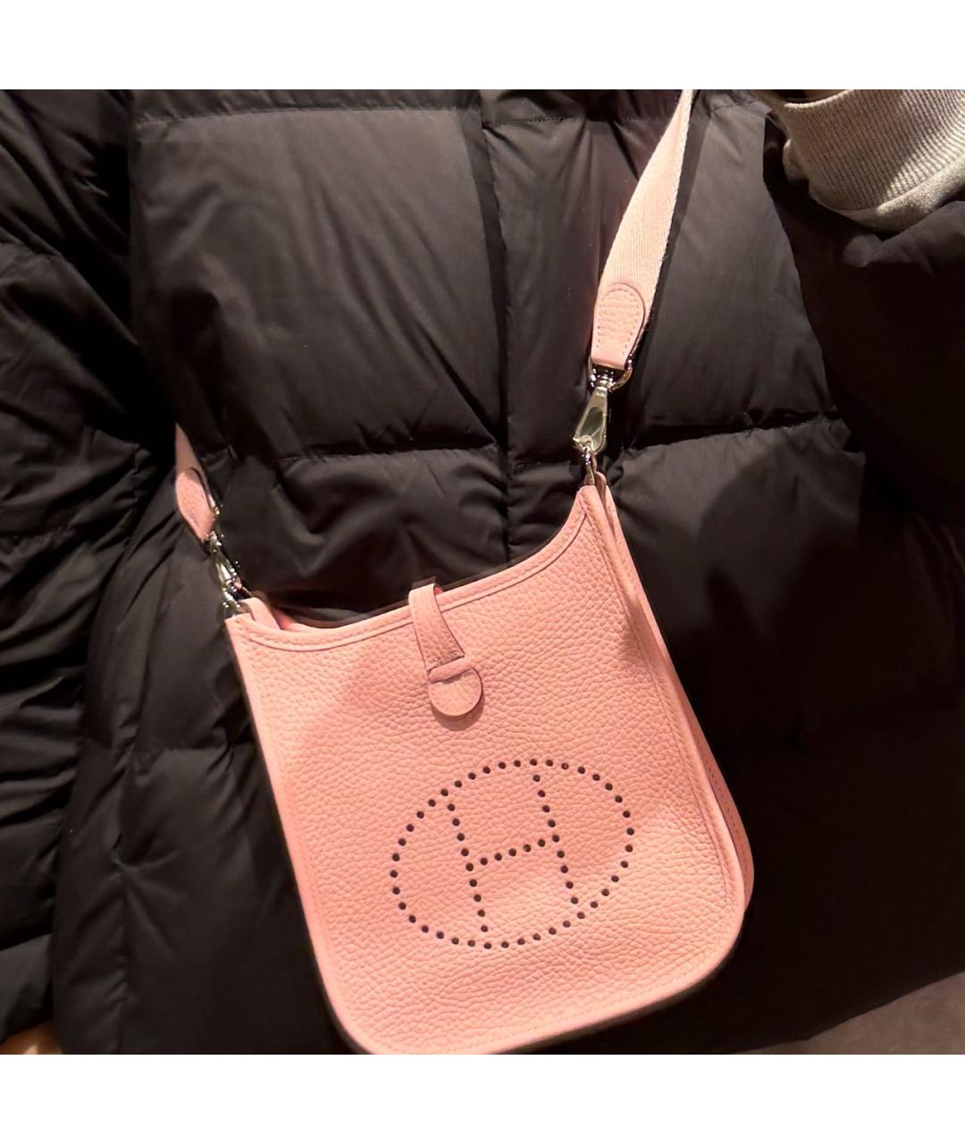 HERMES Розовая кожаная сумка через плечо, фото 4