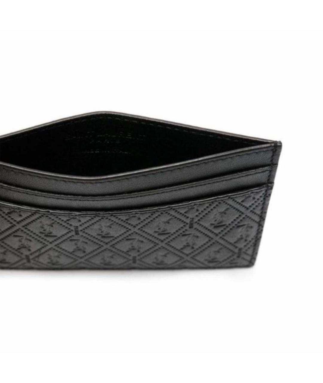 SAINT LAURENT Черный кожаный кардхолдер, фото 5