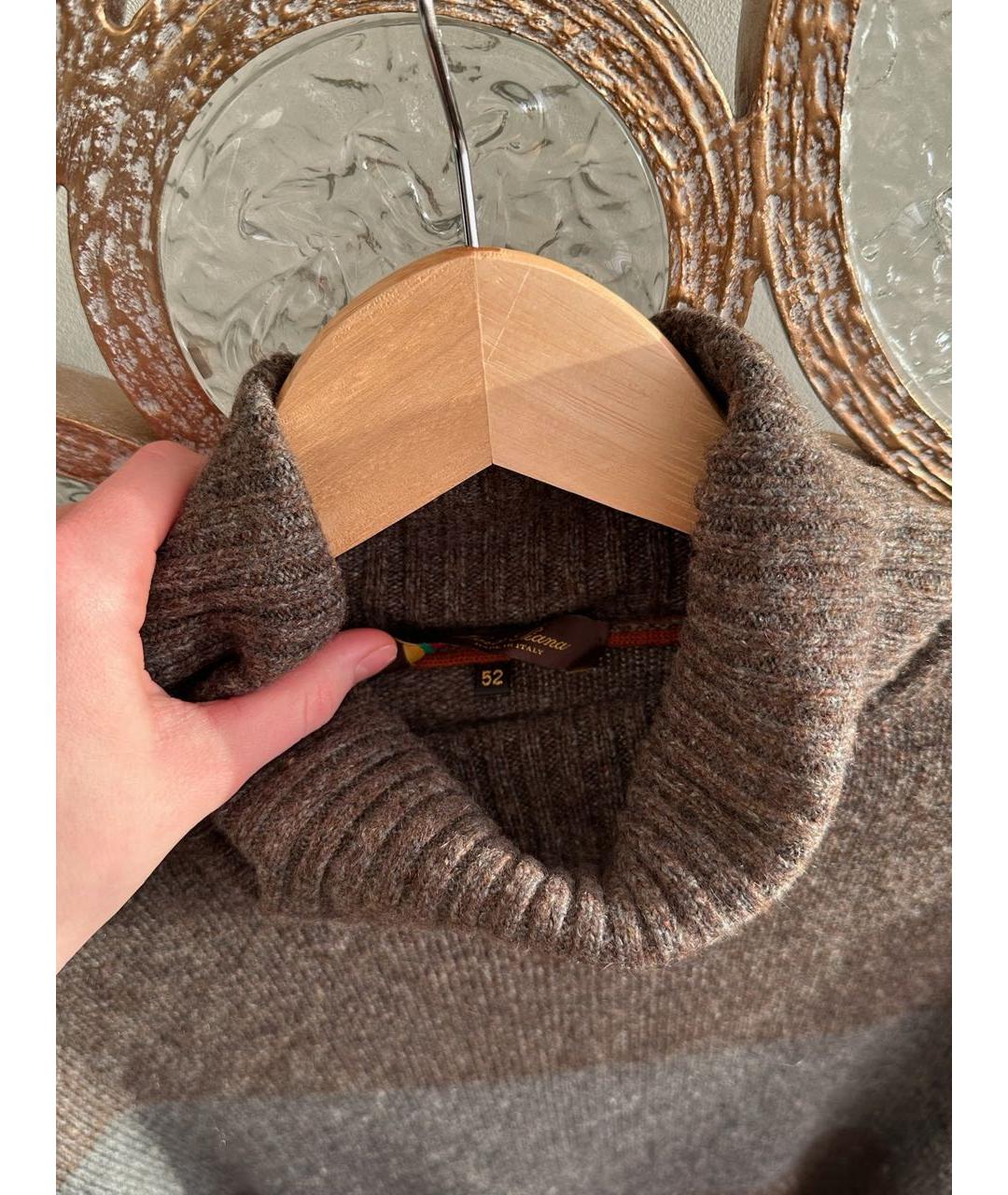 LORO PIANA Коричневый кашемировый джемпер / свитер, фото 3