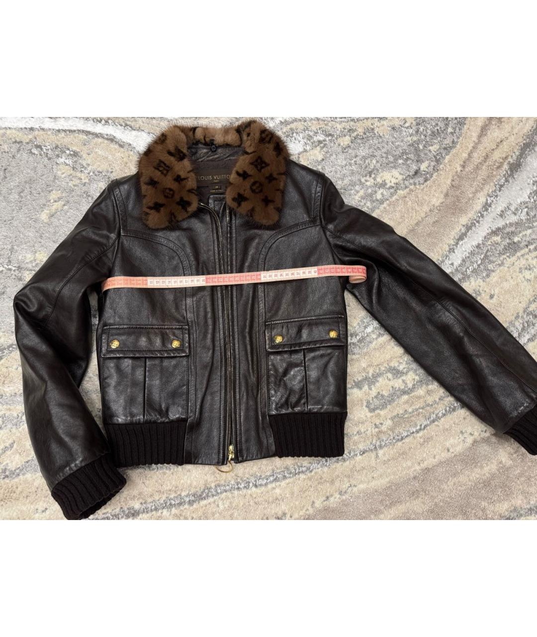 LOUIS VUITTON Коричневая кожаная куртка, фото 2