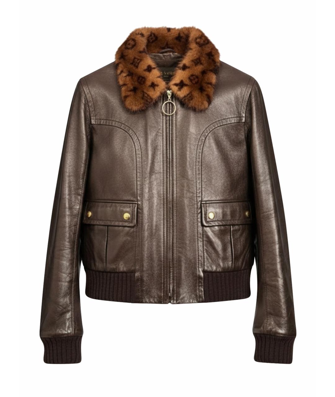 LOUIS VUITTON Коричневая кожаная куртка, фото 1