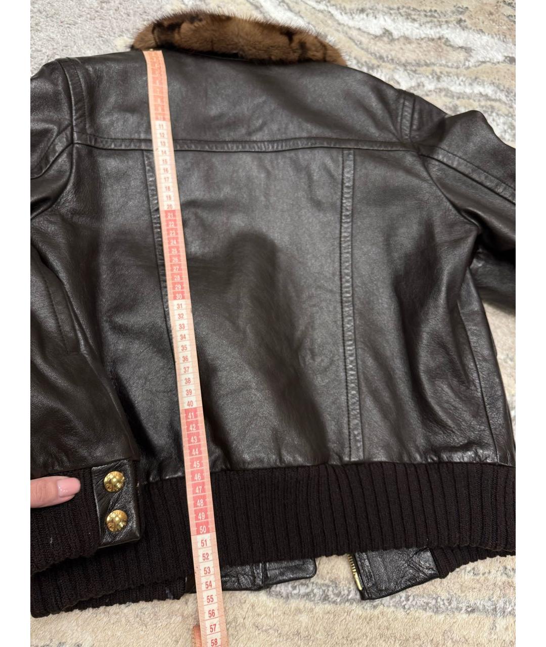 LOUIS VUITTON Коричневая кожаная куртка, фото 4