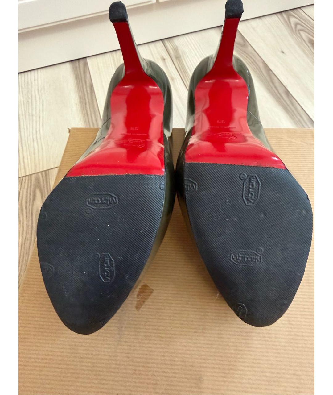 CHRISTIAN LOUBOUTIN Хаки туфли из лакированной кожи, фото 8