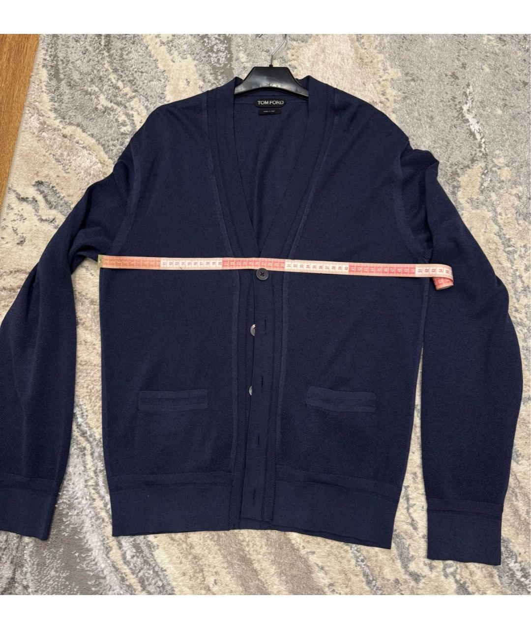 TOM FORD Темно-синий вискозный кардиган, фото 4