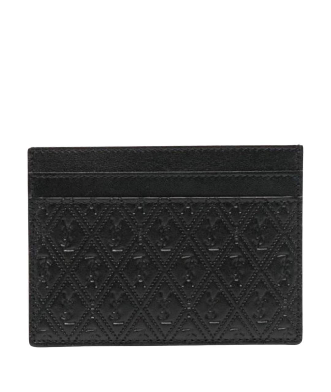 SAINT LAURENT Черный кожаный кардхолдер, фото 1