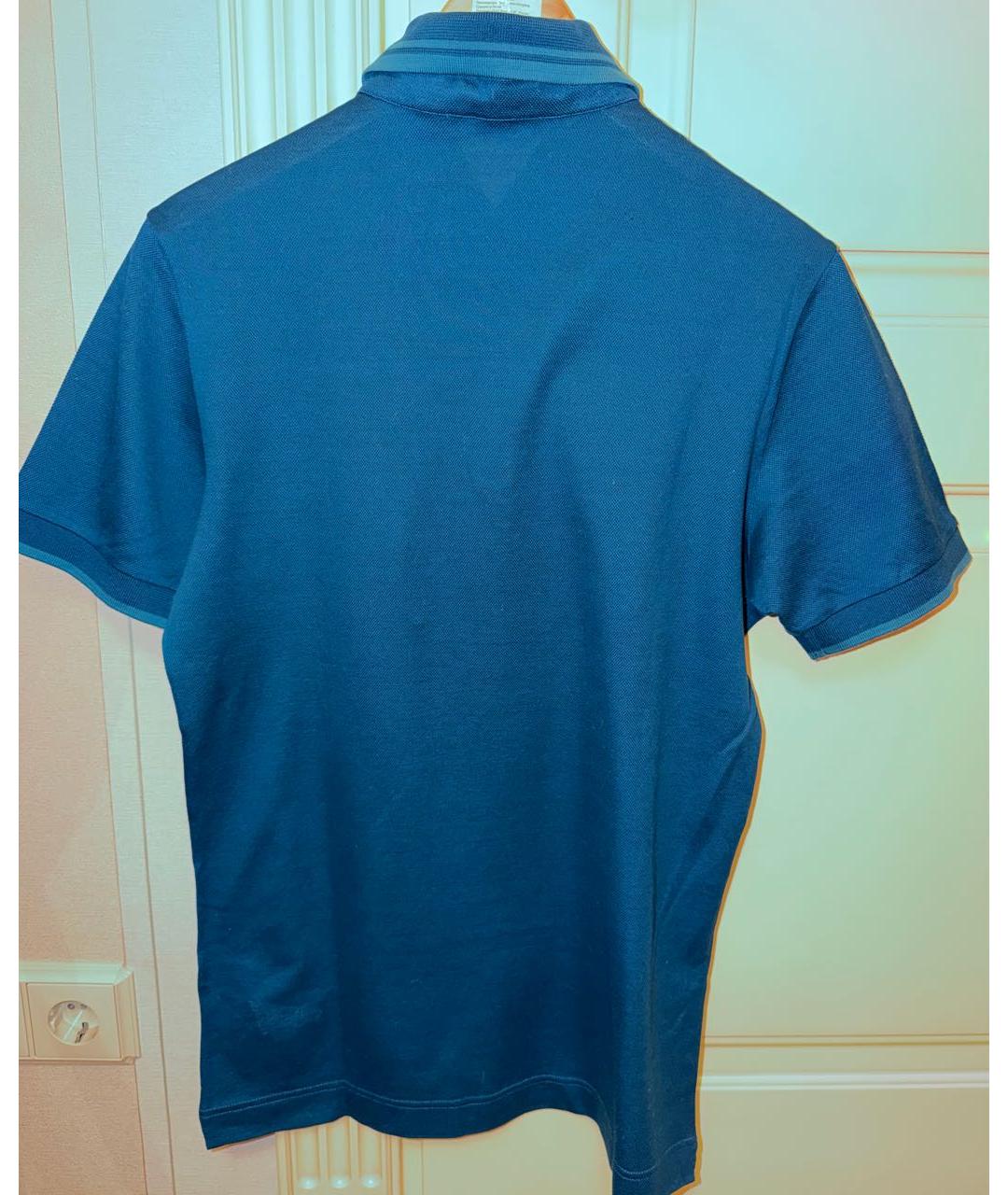 DOLCE&GABBANA Синее хлопковое поло с коротким рукавом, фото 2