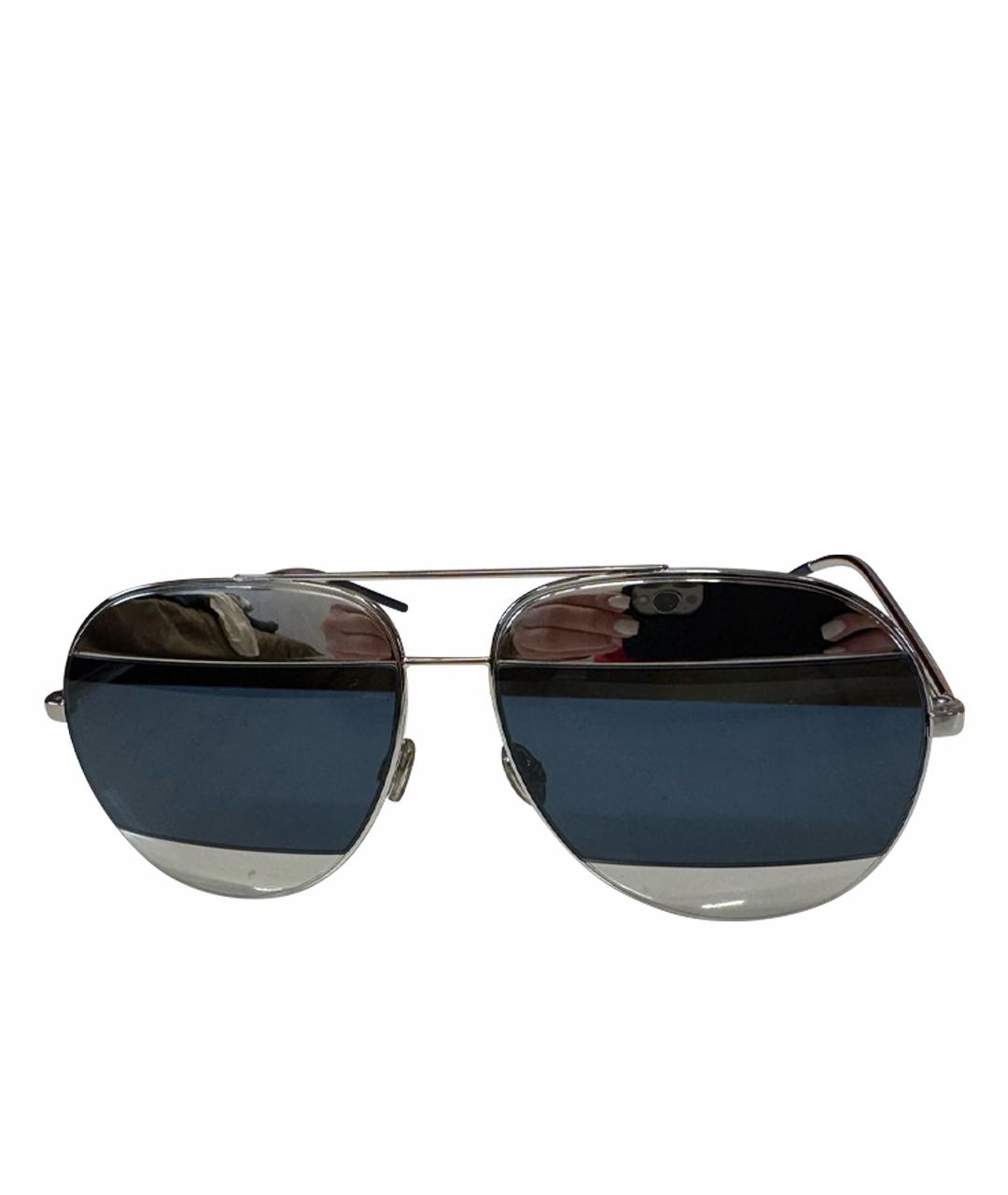 CHRISTIAN DIOR Серые металлические солнцезащитные очки, фото 1