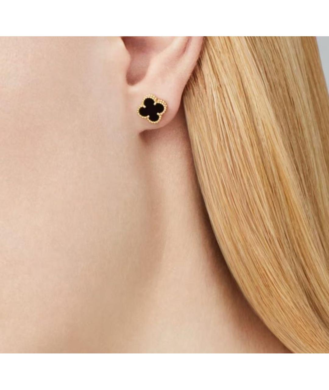 VAN CLEEF & ARPELS Черные серьги из желтого золота, фото 2