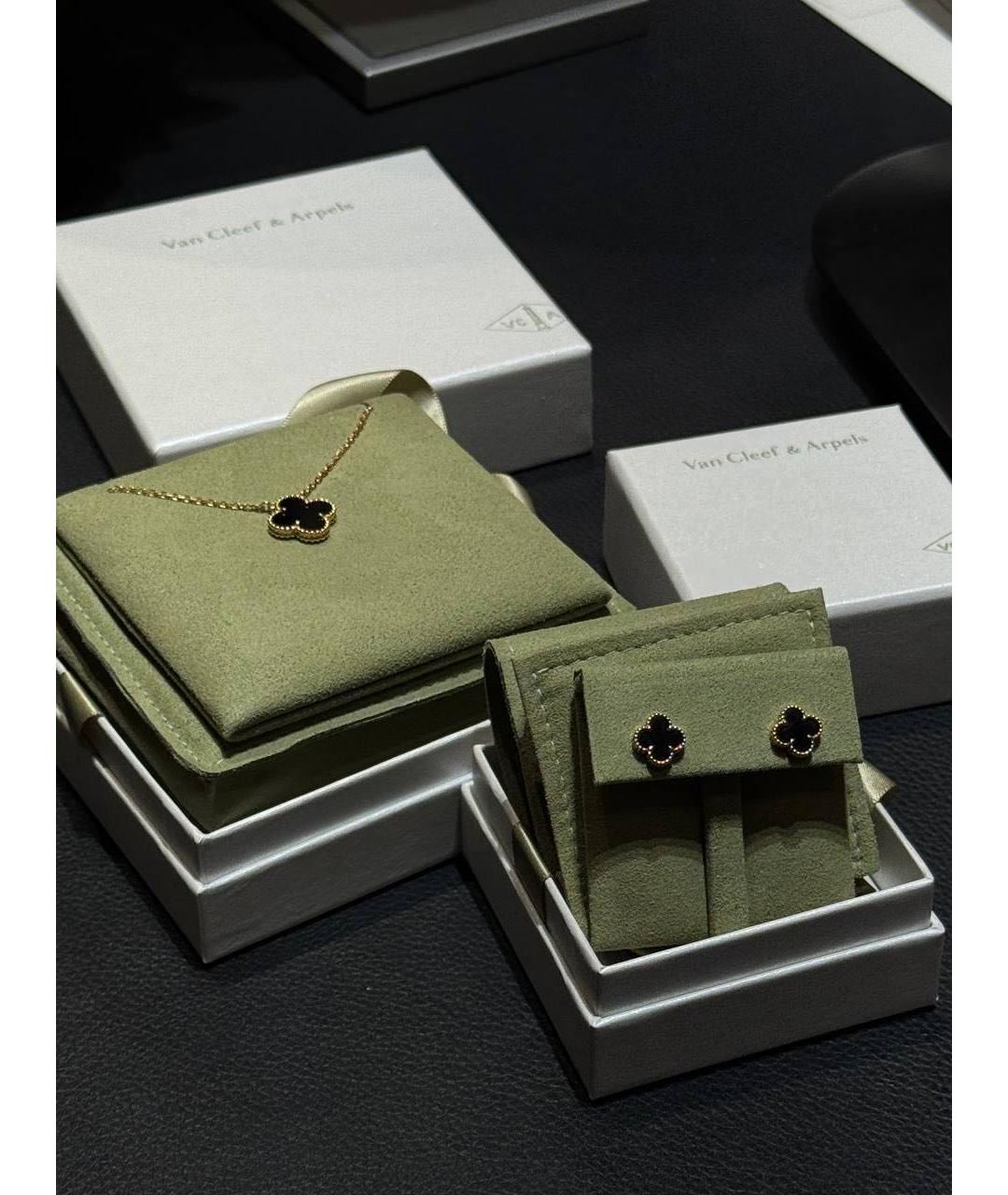 VAN CLEEF & ARPELS Черные серьги из желтого золота, фото 3