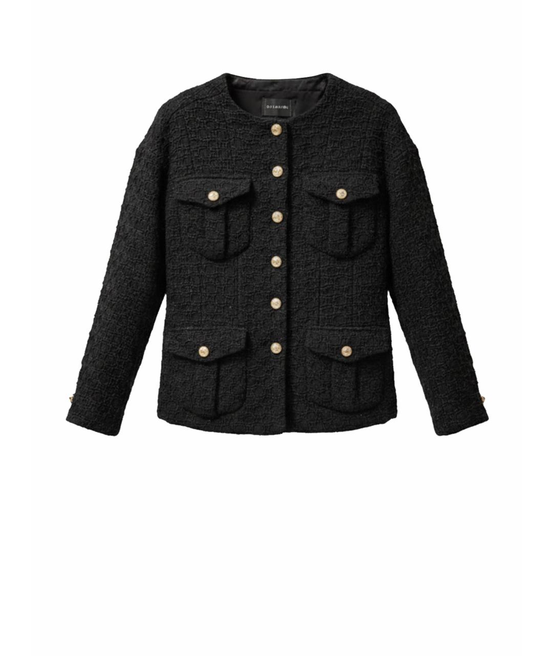 CHANEL Черный твидовый жакет/пиджак, фото 1