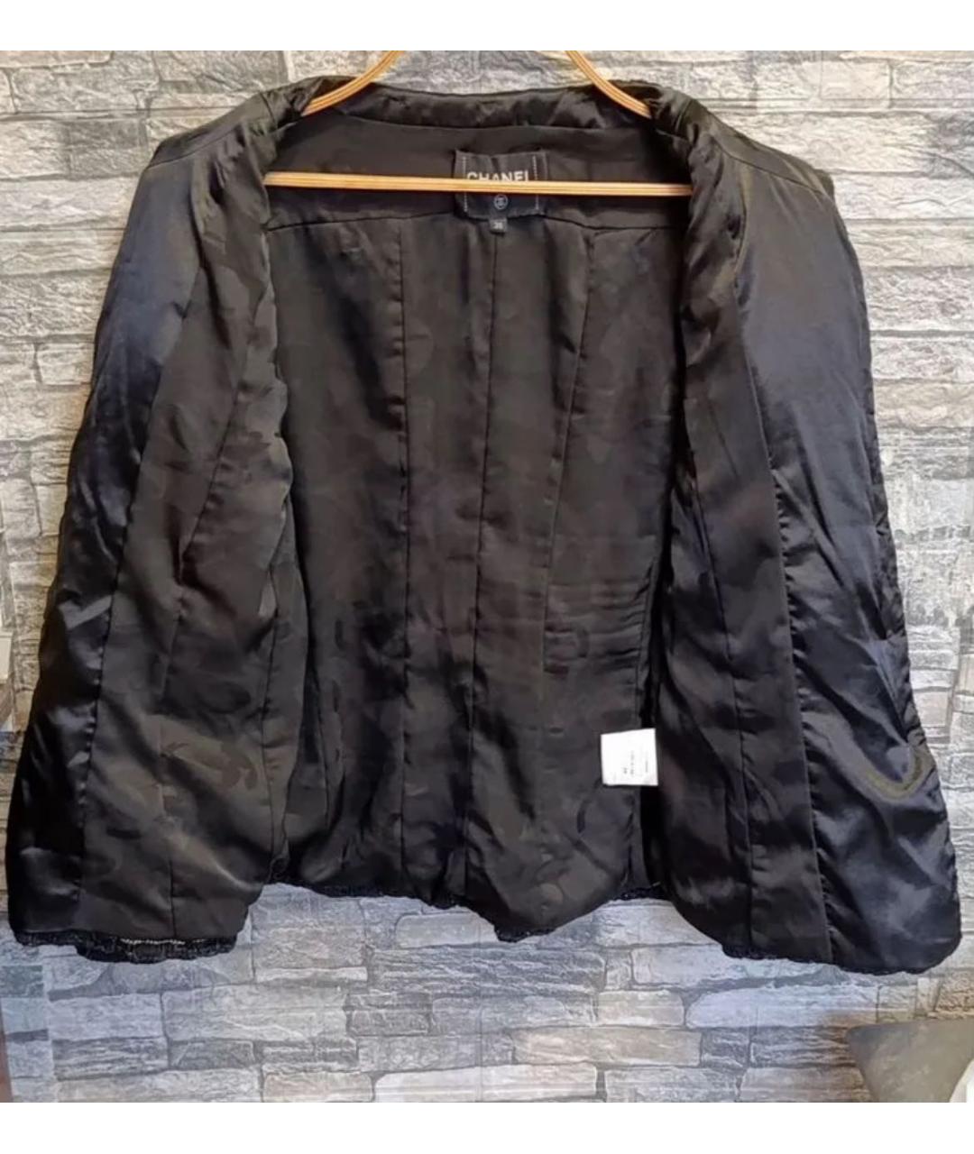 CHANEL Черный твидовый жакет/пиджак, фото 4