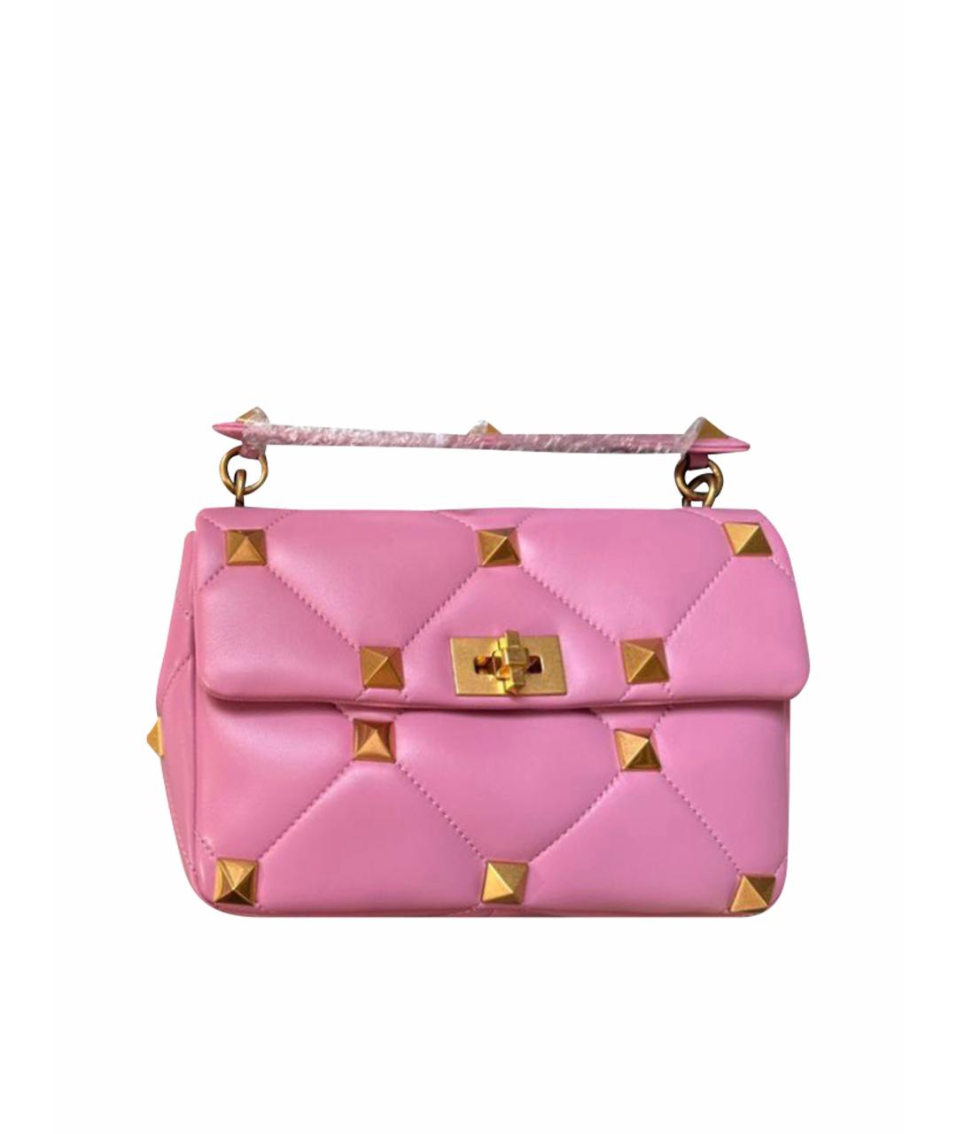 VALENTINO Розовая кожаная сумка через плечо, фото 1