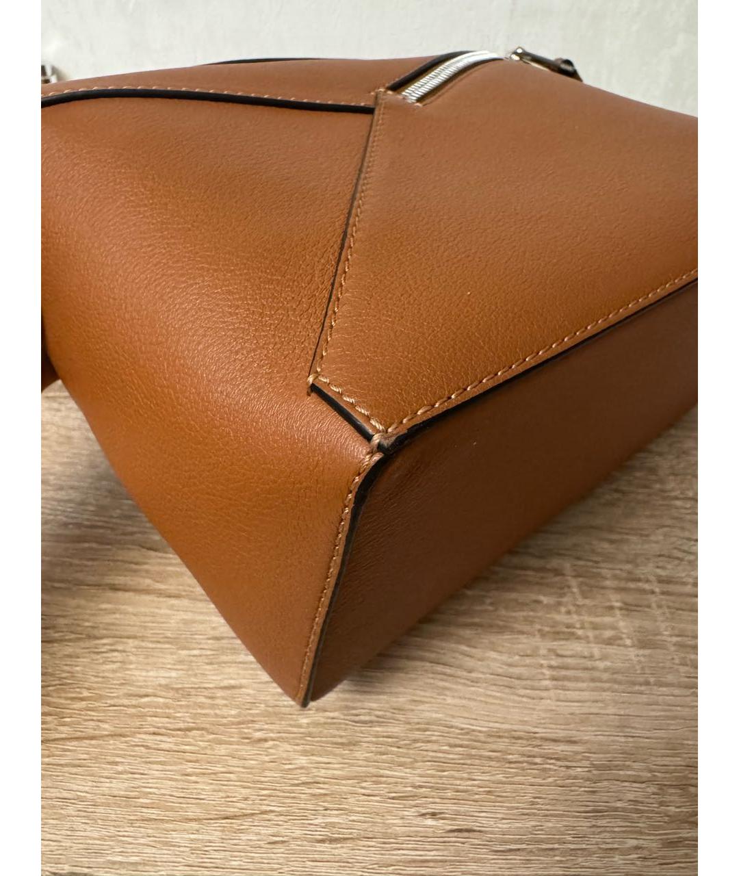 LOEWE Коричневая кожаная сумка через плечо, фото 5