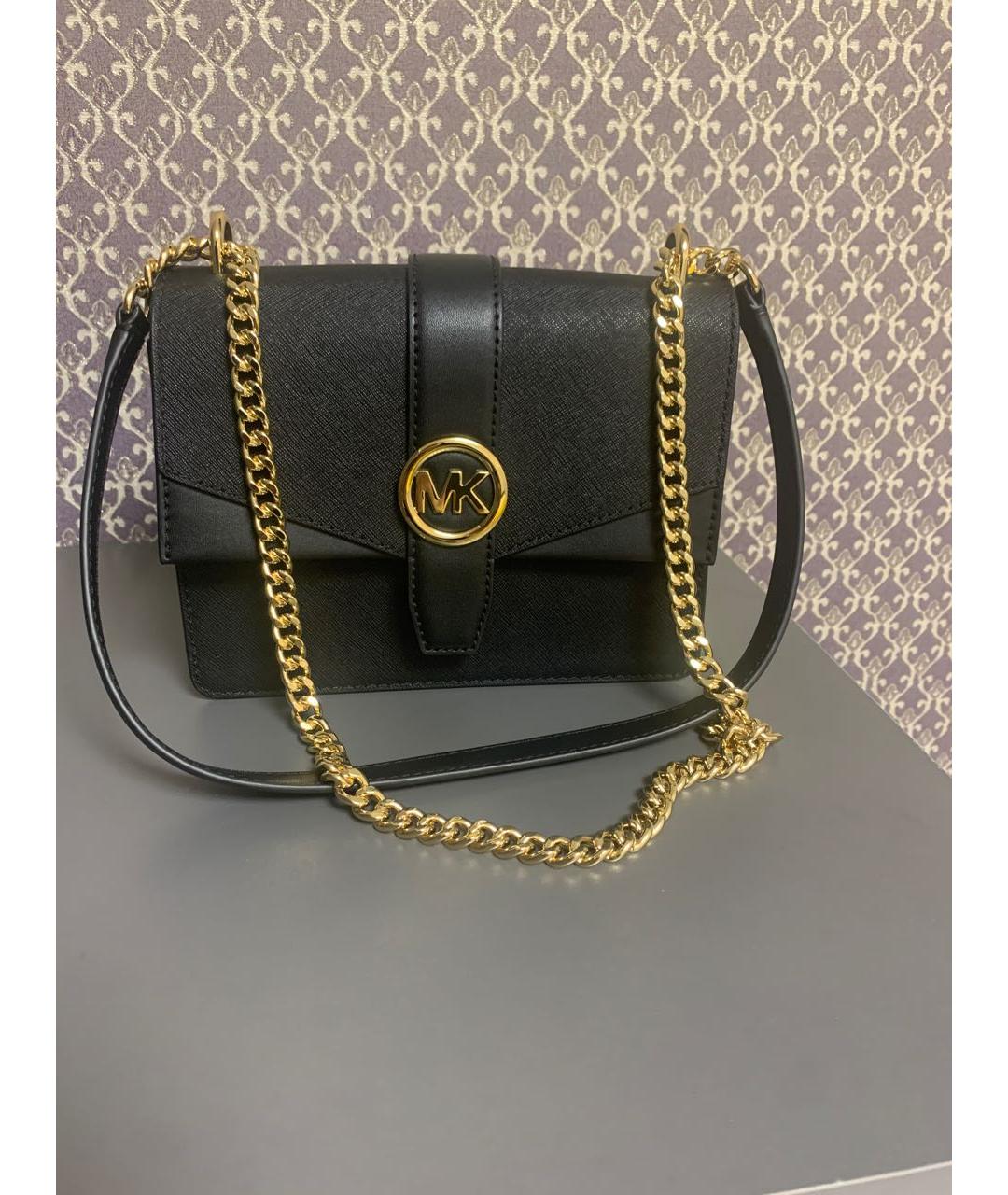 MICHAEL KORS Черная кожаная сумка через плечо, фото 9