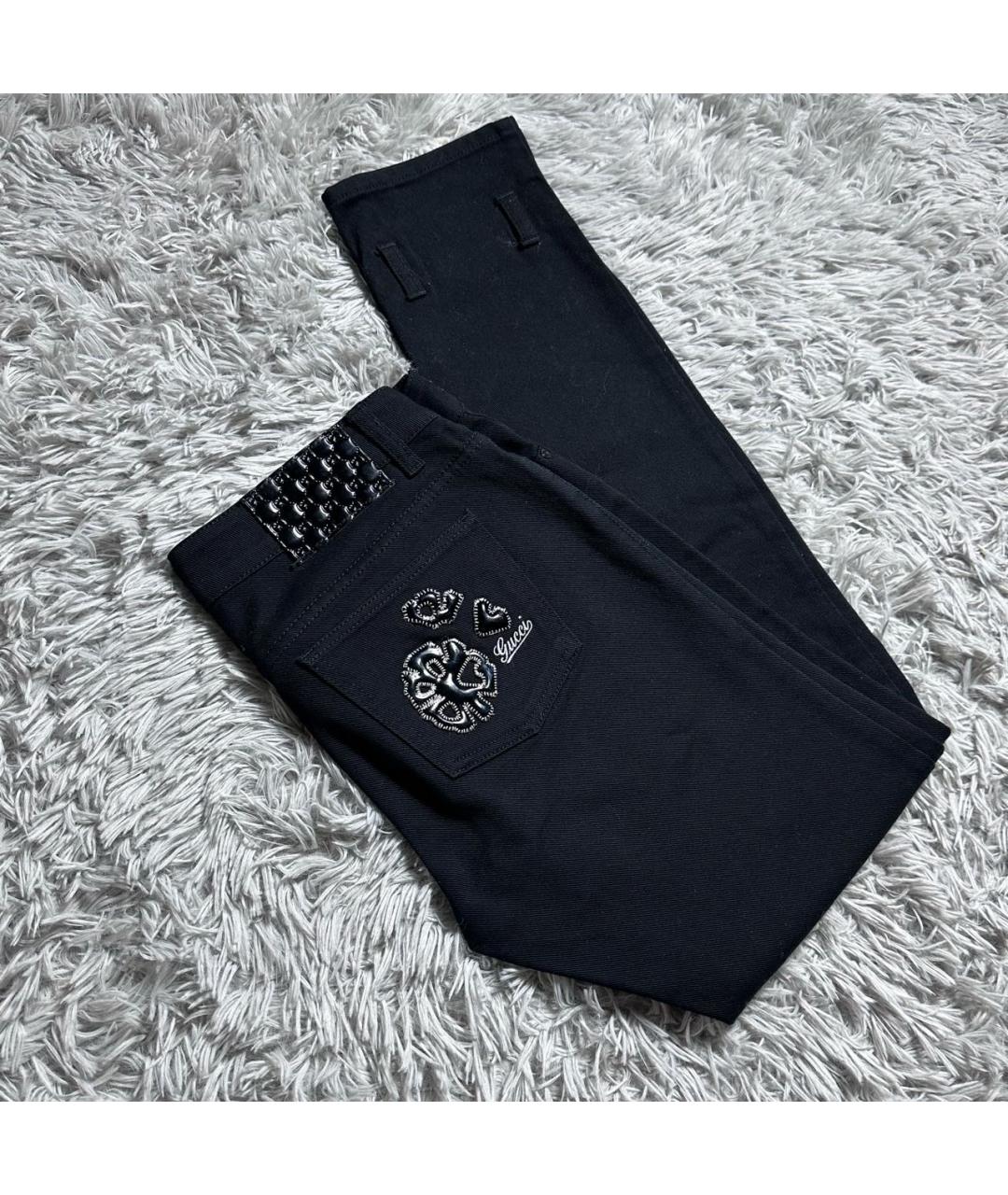 GUCCI Черные хлопко-эластановые прямые джинсы, фото 6