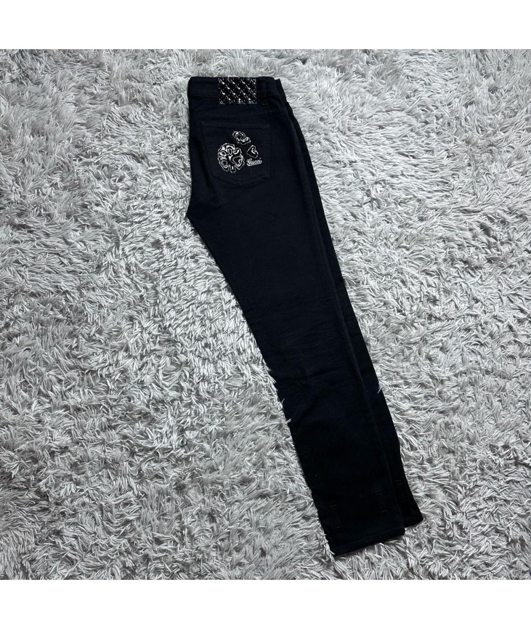 GUCCI Черные хлопко-эластановые прямые джинсы, фото 7