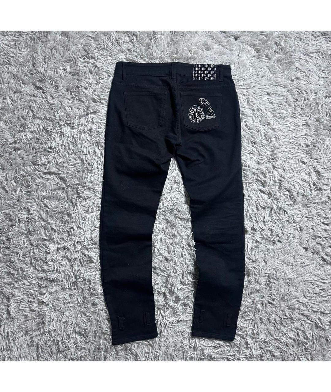 GUCCI Черные хлопко-эластановые прямые джинсы, фото 2