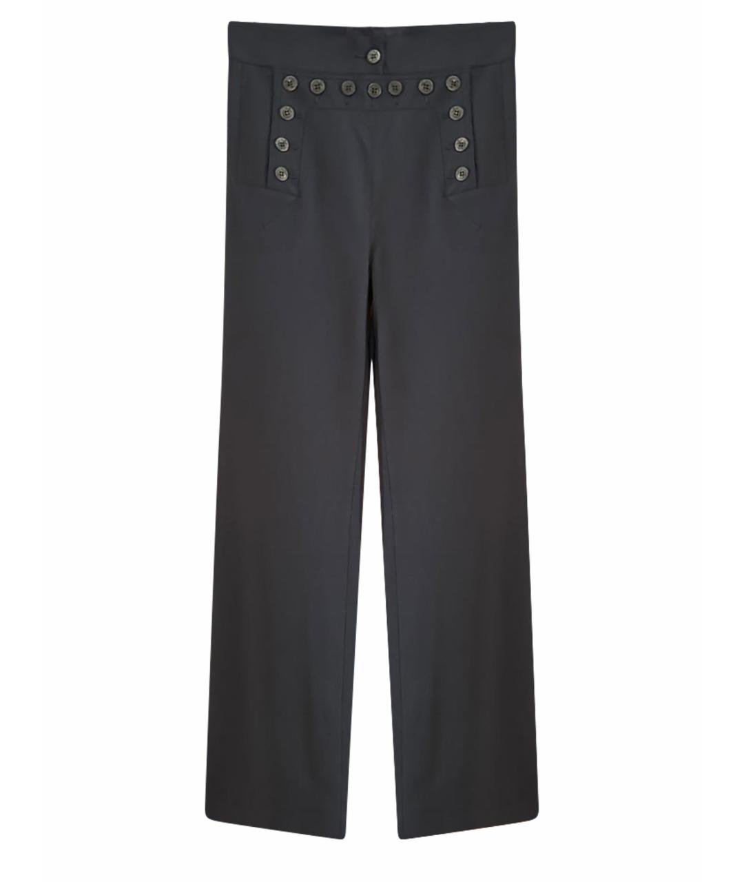 WEEKEND MAX MARA Темно-синие полиэстеровые брюки широкие, фото 1