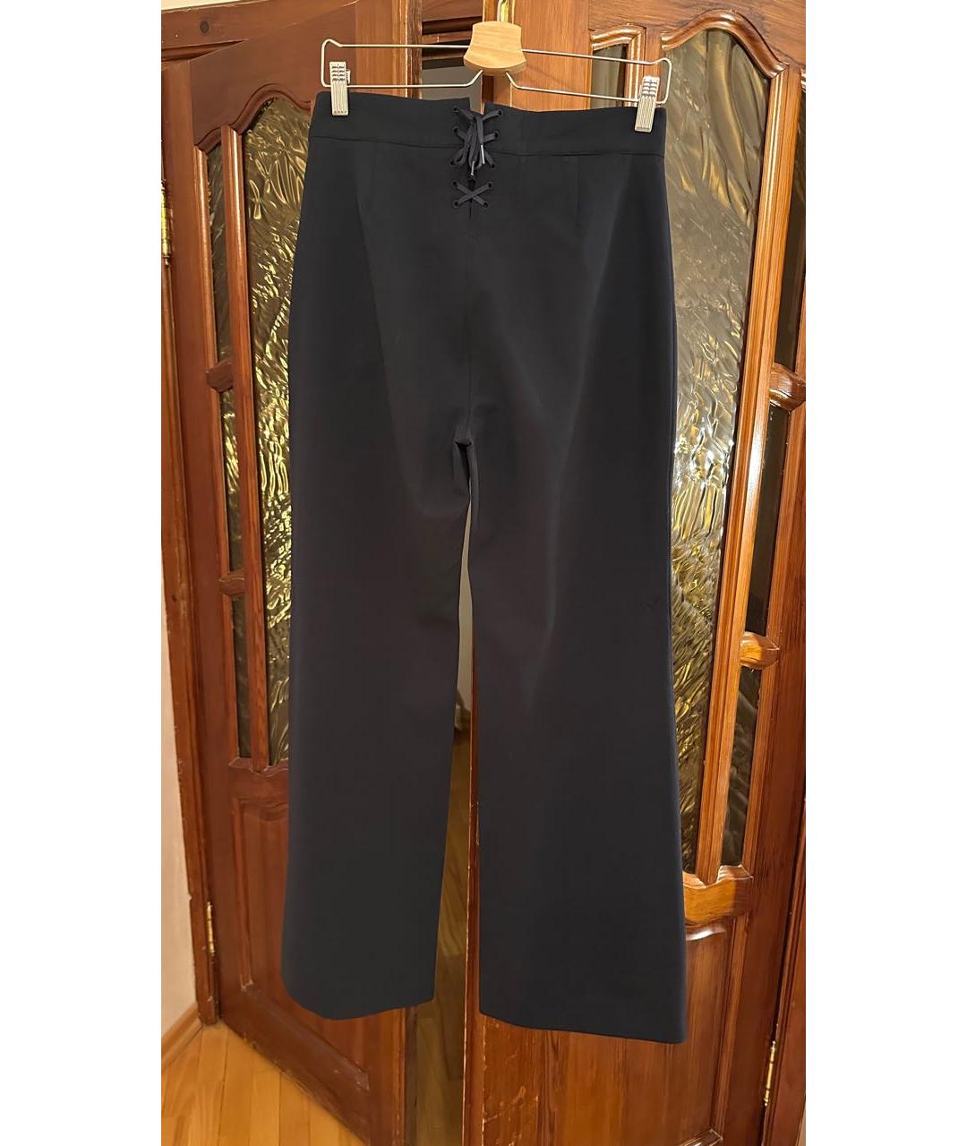 WEEKEND MAX MARA Темно-синие полиэстеровые брюки широкие, фото 2