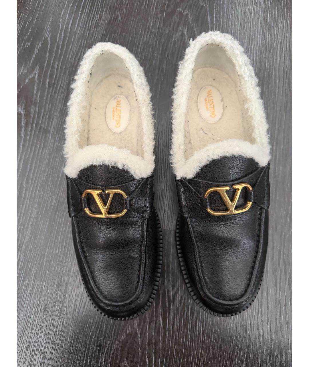 VALENTINO Черные кожаные лоферы, фото 2