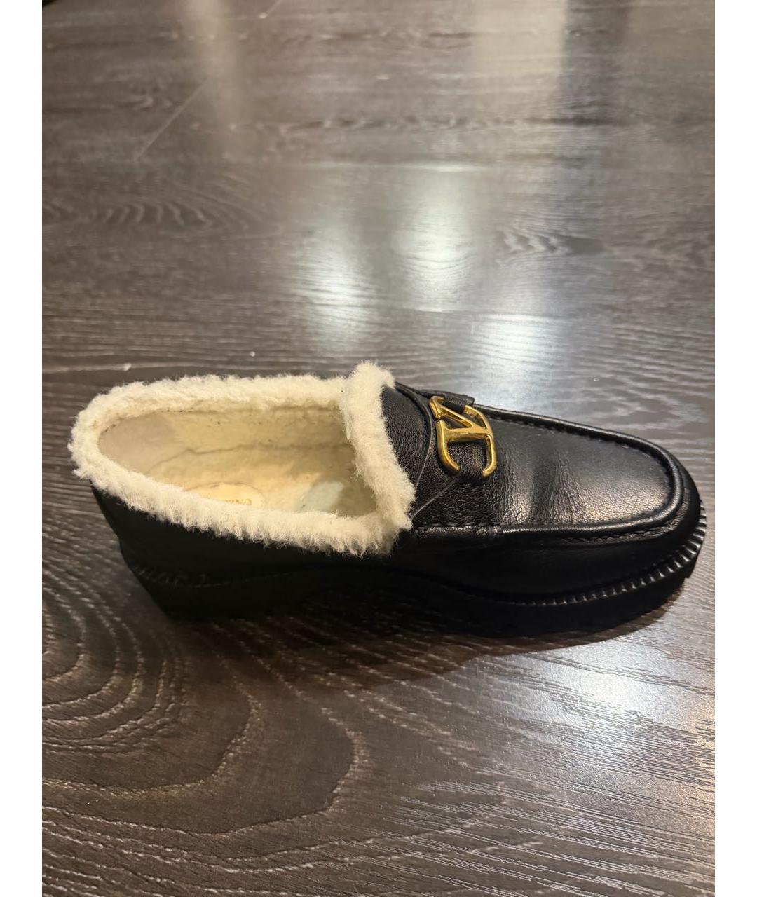 VALENTINO Черные кожаные лоферы, фото 5
