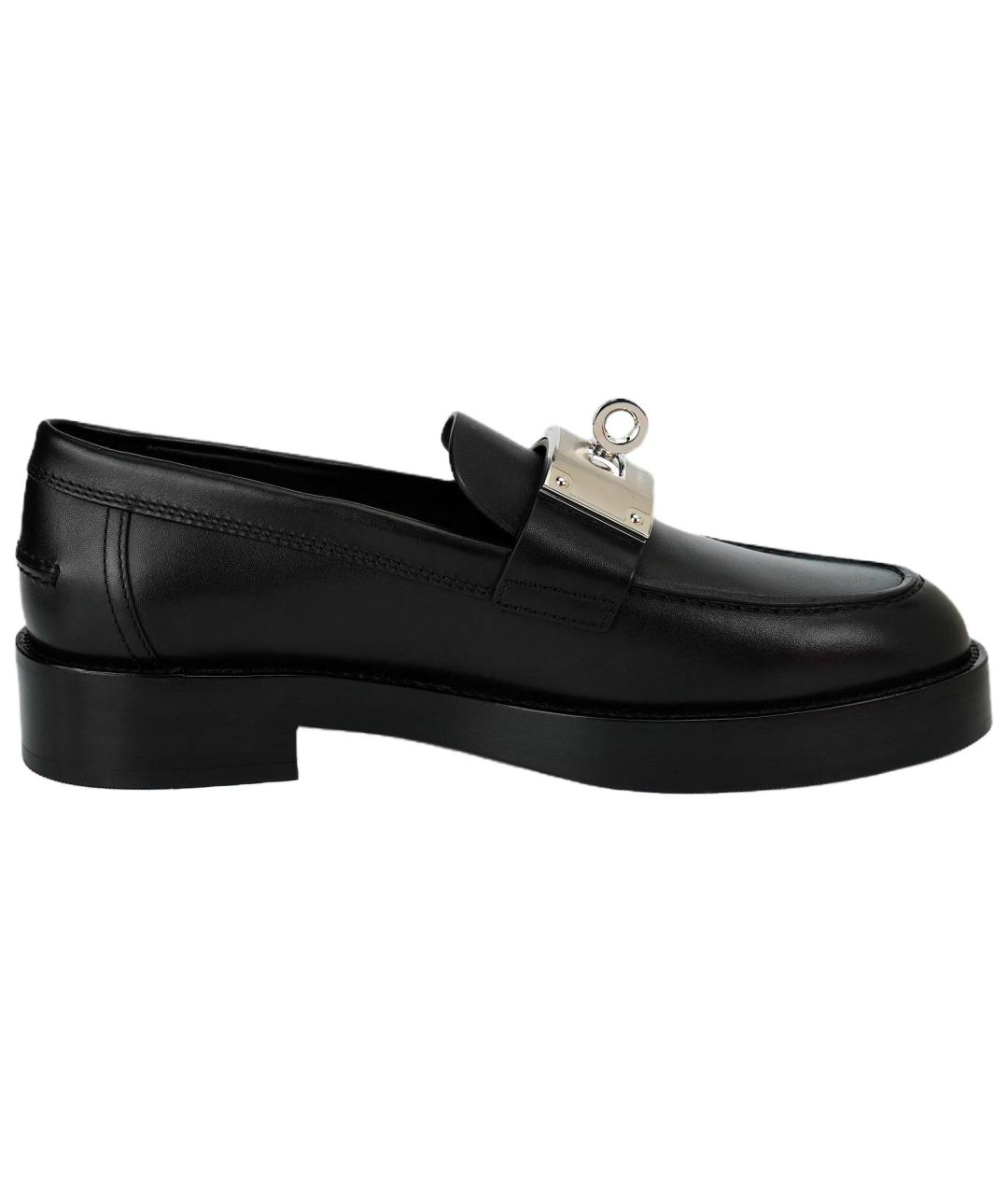 HERMES Черные кожаные лоферы, фото 6