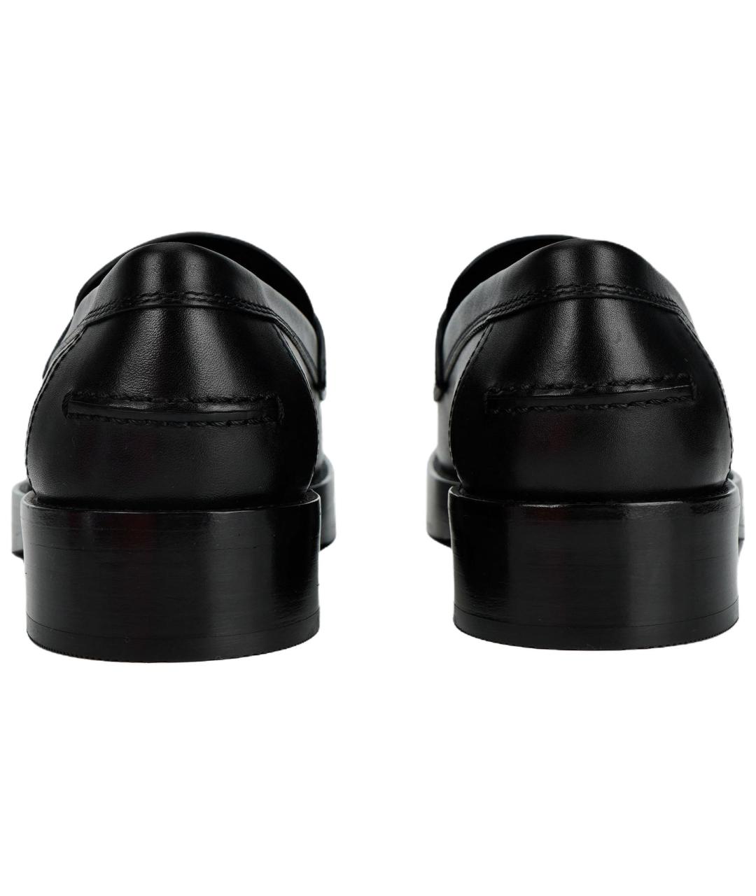 HERMES Черные кожаные лоферы, фото 4