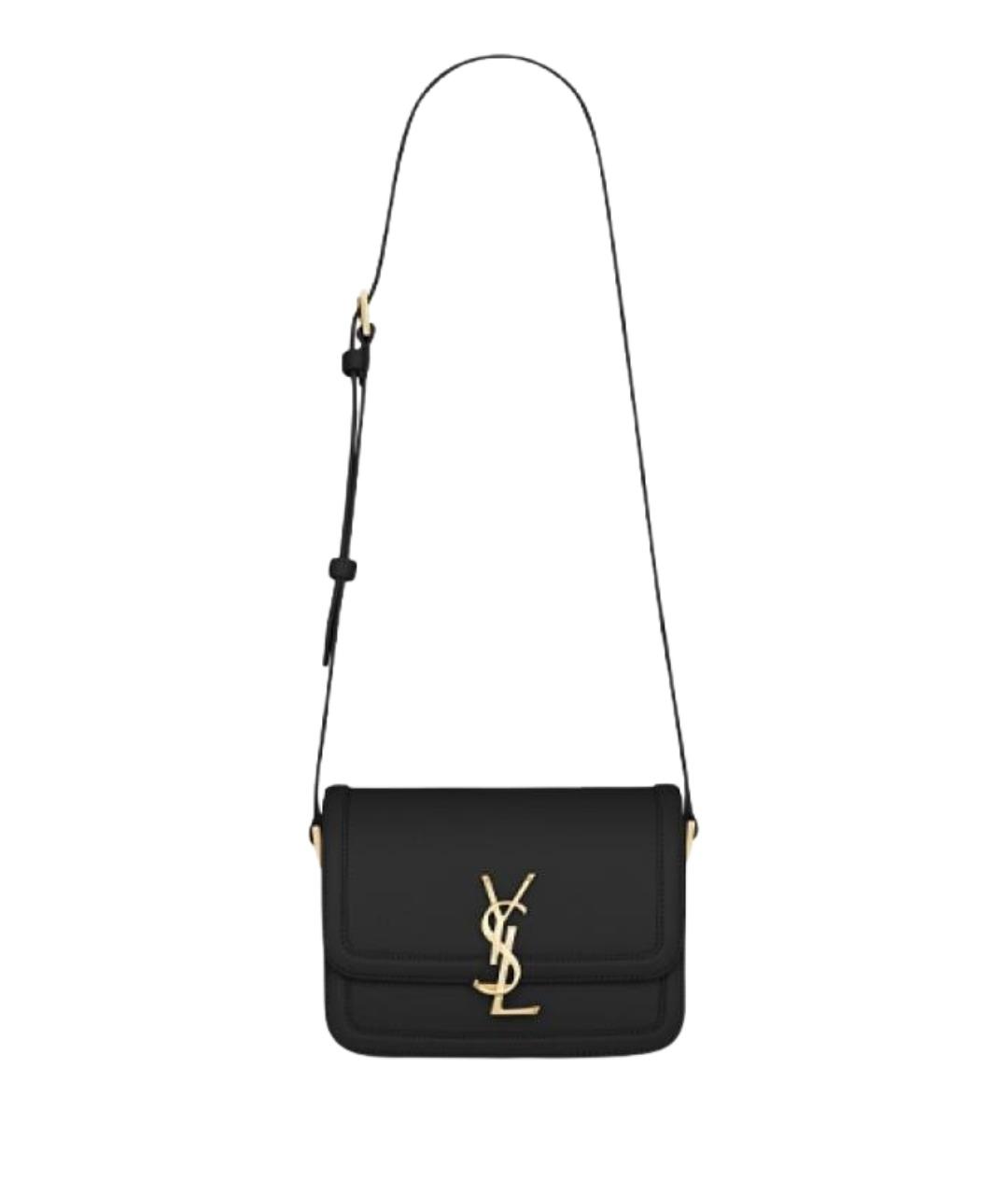 SAINT LAURENT Черная кожаная сумка через плечо, фото 1