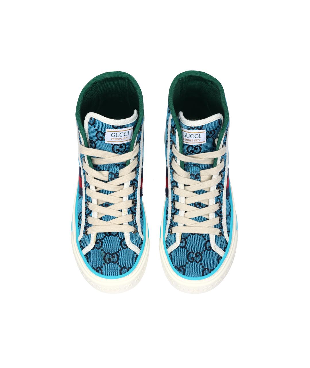 GUCCI Голубые текстильные кеды, фото 3