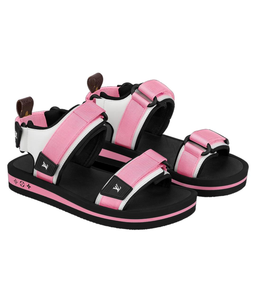 LOUIS VUITTON Мульти текстильные сандалии, фото 4