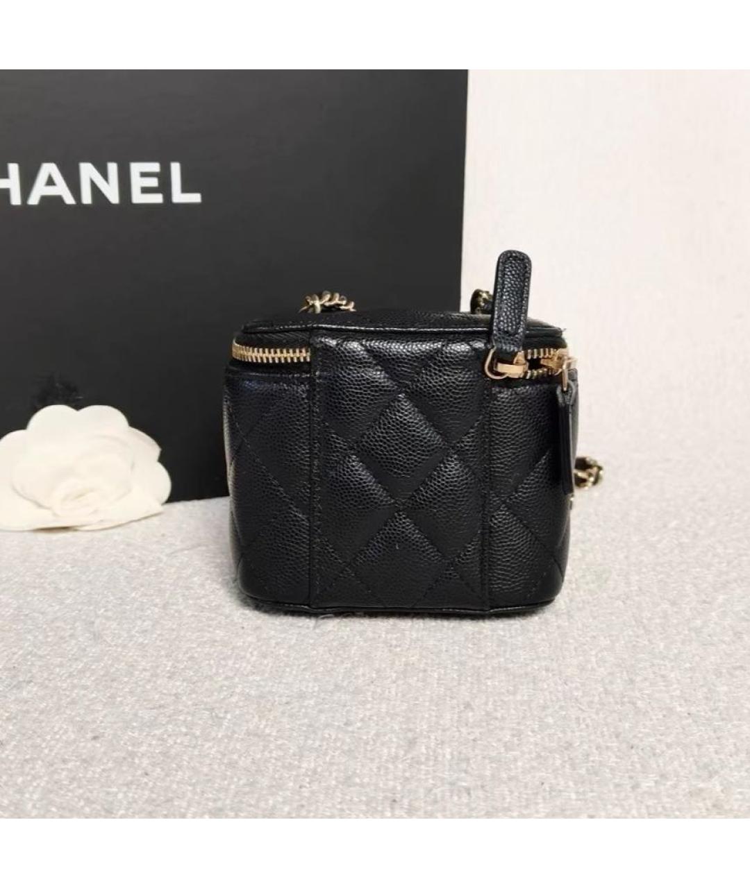 CHANEL Черная кожаная сумка через плечо, фото 3