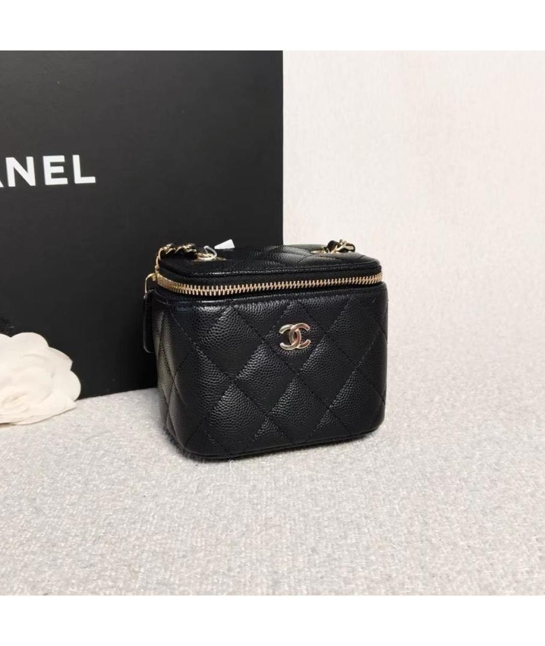 CHANEL Черная кожаная сумка через плечо, фото 6