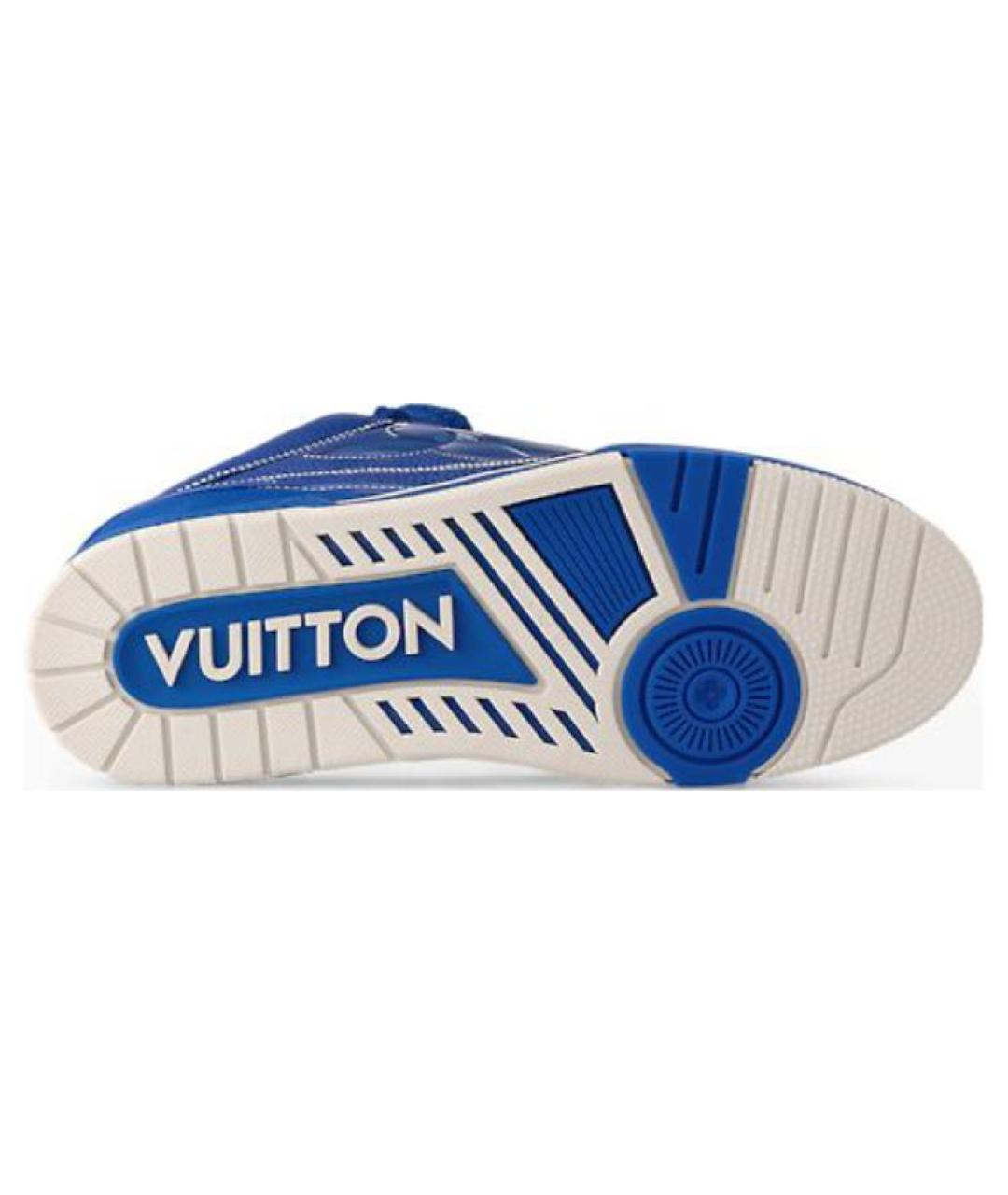 LOUIS VUITTON Синие кожаные низкие кроссовки / кеды, фото 6