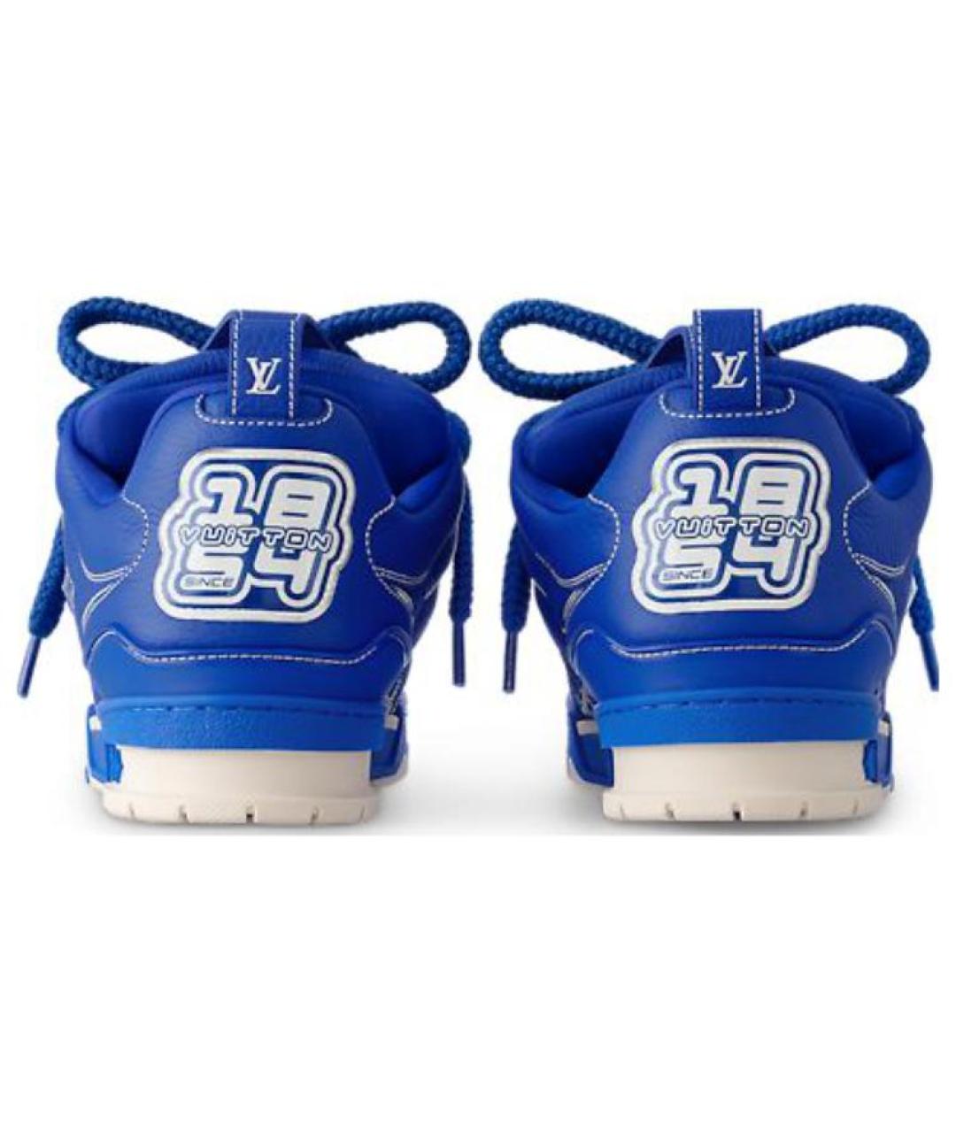 LOUIS VUITTON Синие кожаные низкие кроссовки / кеды, фото 5