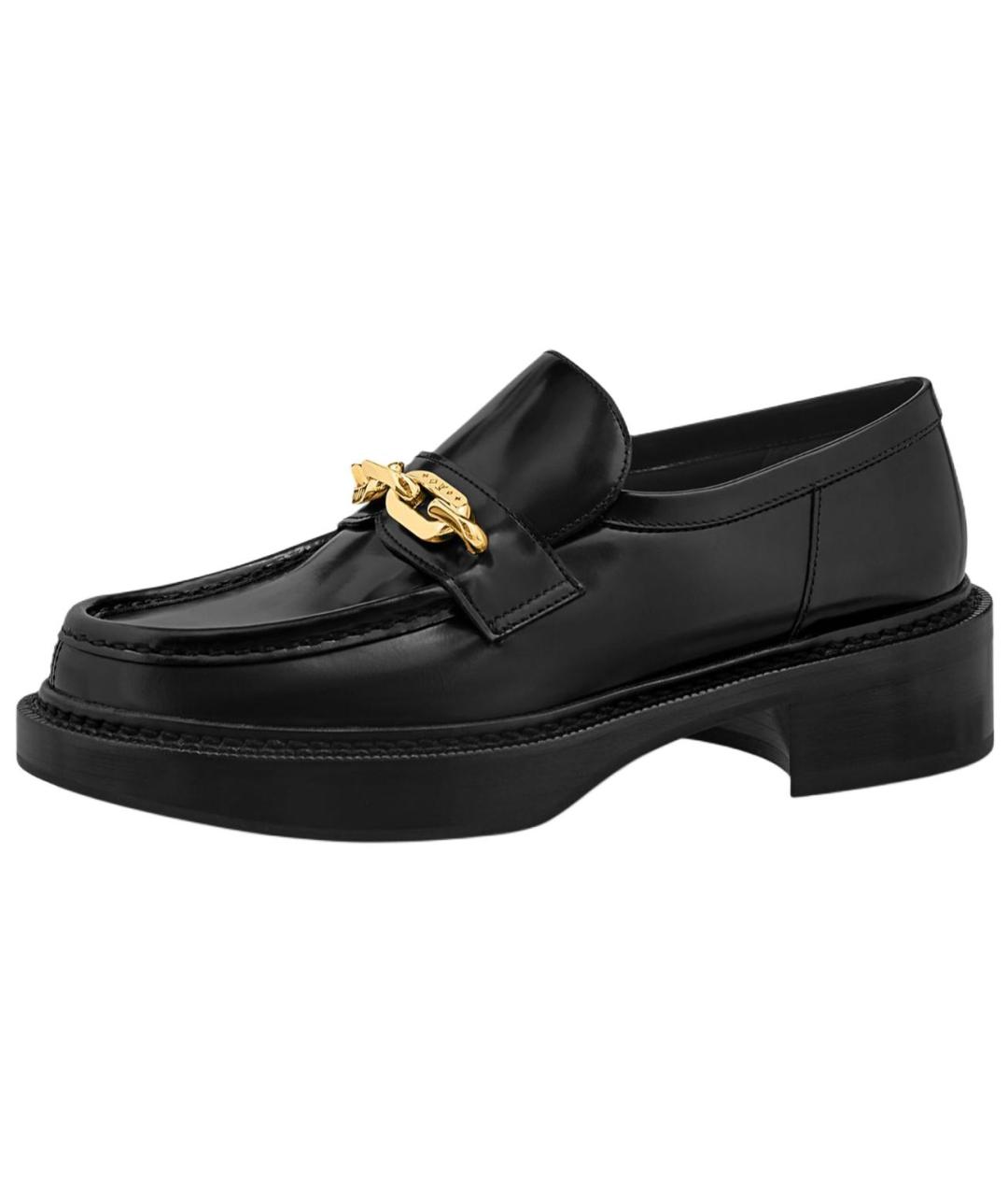 LOUIS VUITTON Черные кожаные лоферы, фото 2