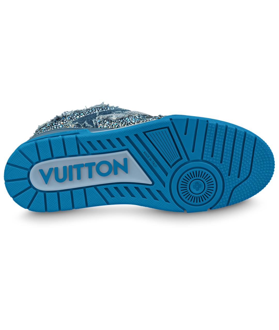 LOUIS VUITTON Синие текстильные низкие кроссовки / кеды, фото 5