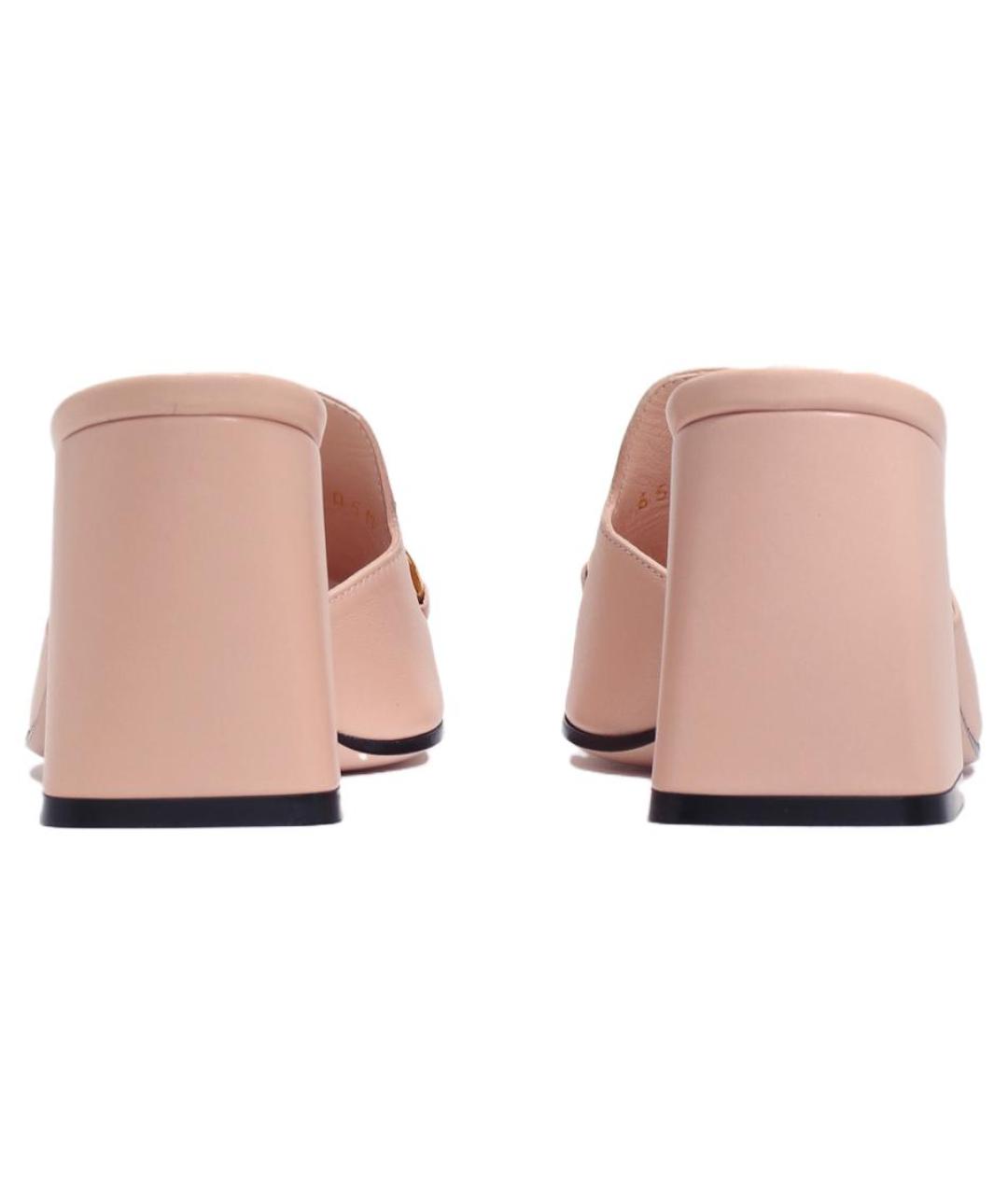 GUCCI Розовые кожаные мюли, фото 4