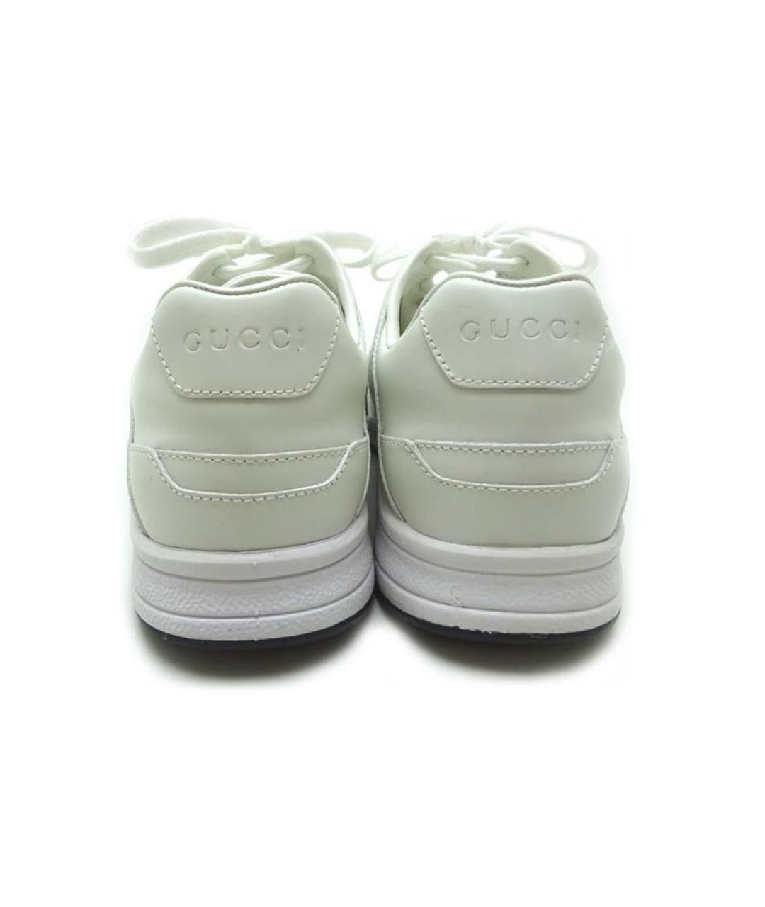 GUCCI Белые кожаные кроссовки, фото 3