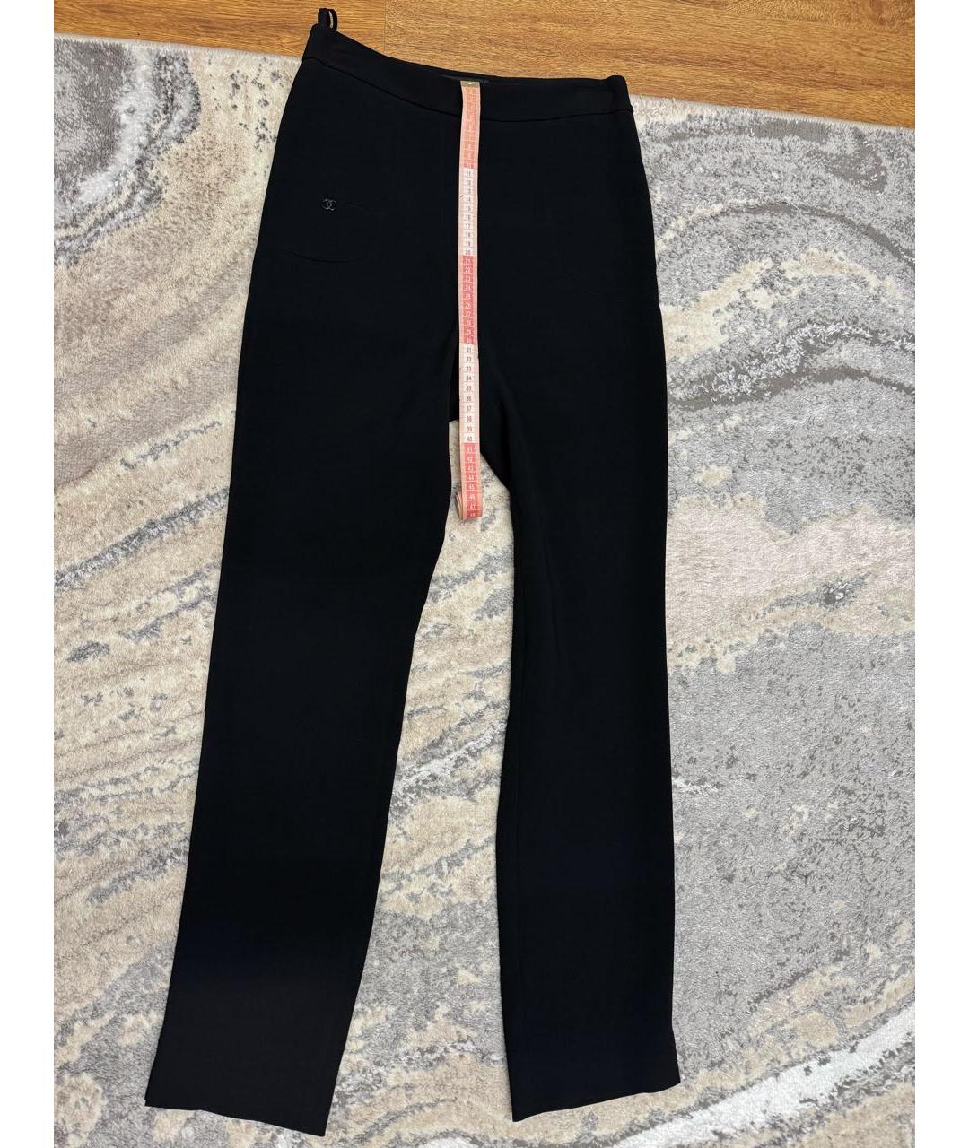 CHANEL Черные хлопко-эластановые прямые брюки, фото 6
