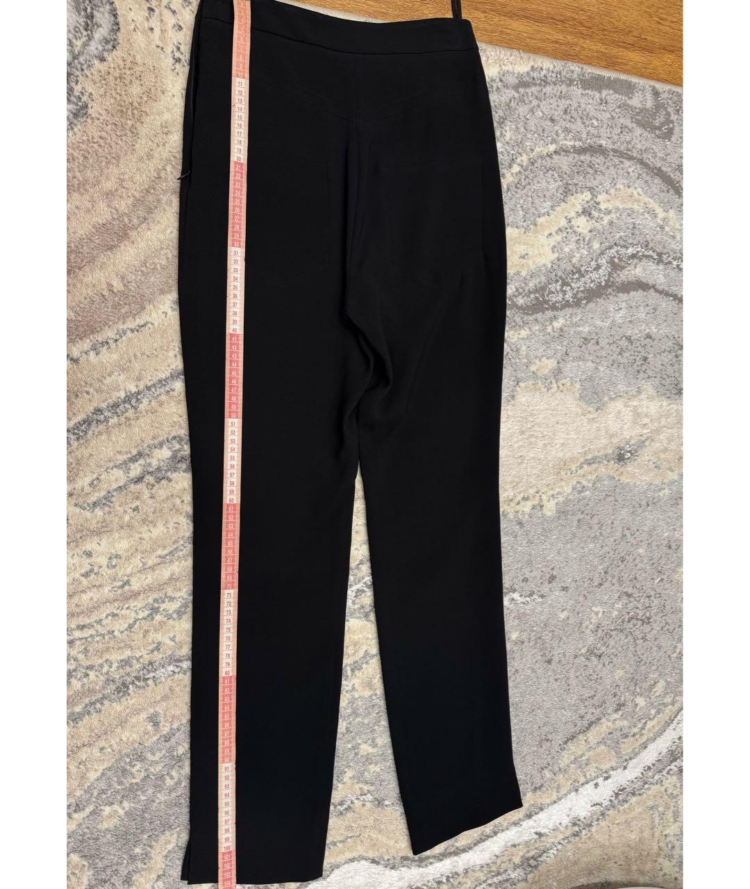 CHANEL Черные хлопко-эластановые прямые брюки, фото 3