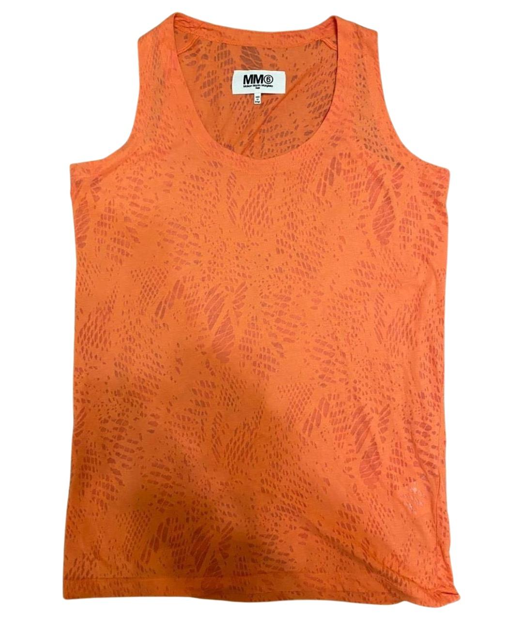 MM6 MAISON MARGIELA Коралловая полиэстеровая майка, фото 1