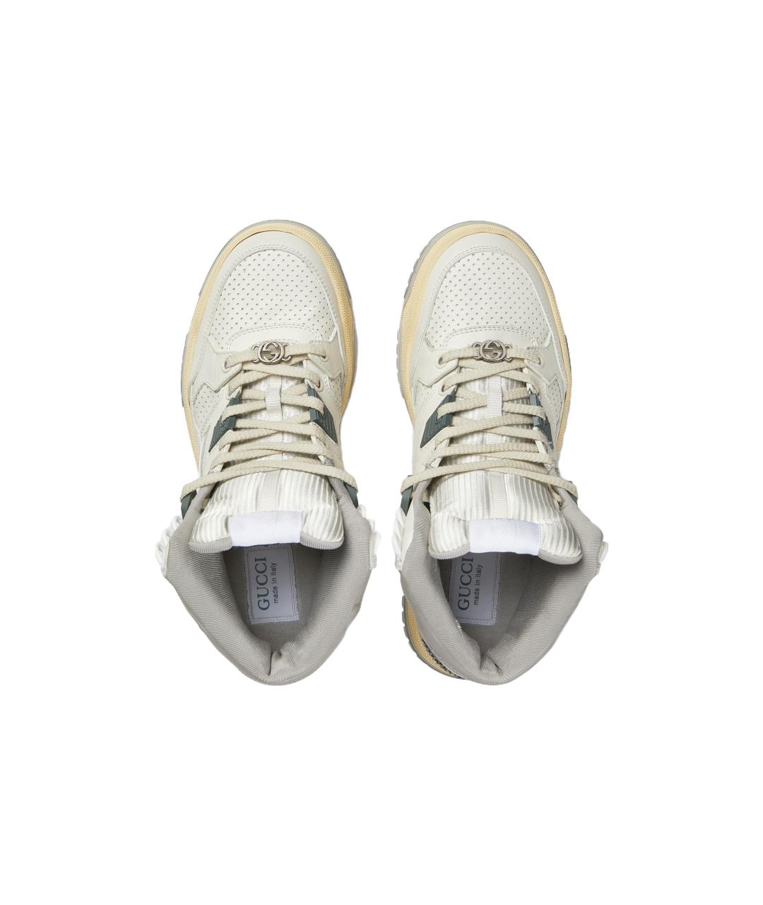 GUCCI Белые кожаные кеды, фото 4
