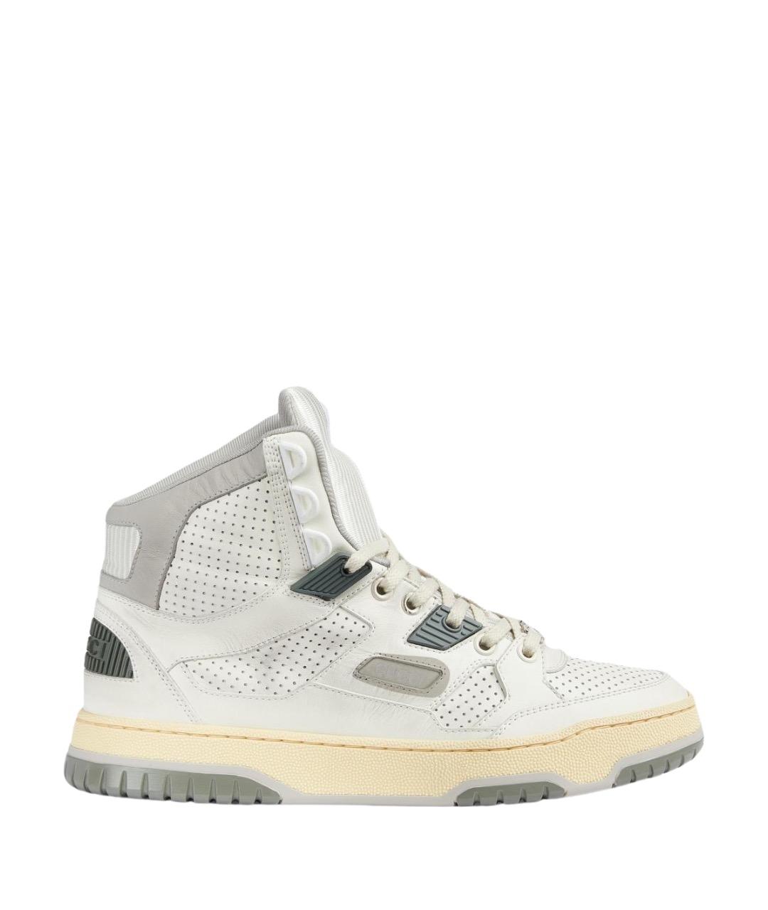 GUCCI Белые кожаные кеды, фото 1