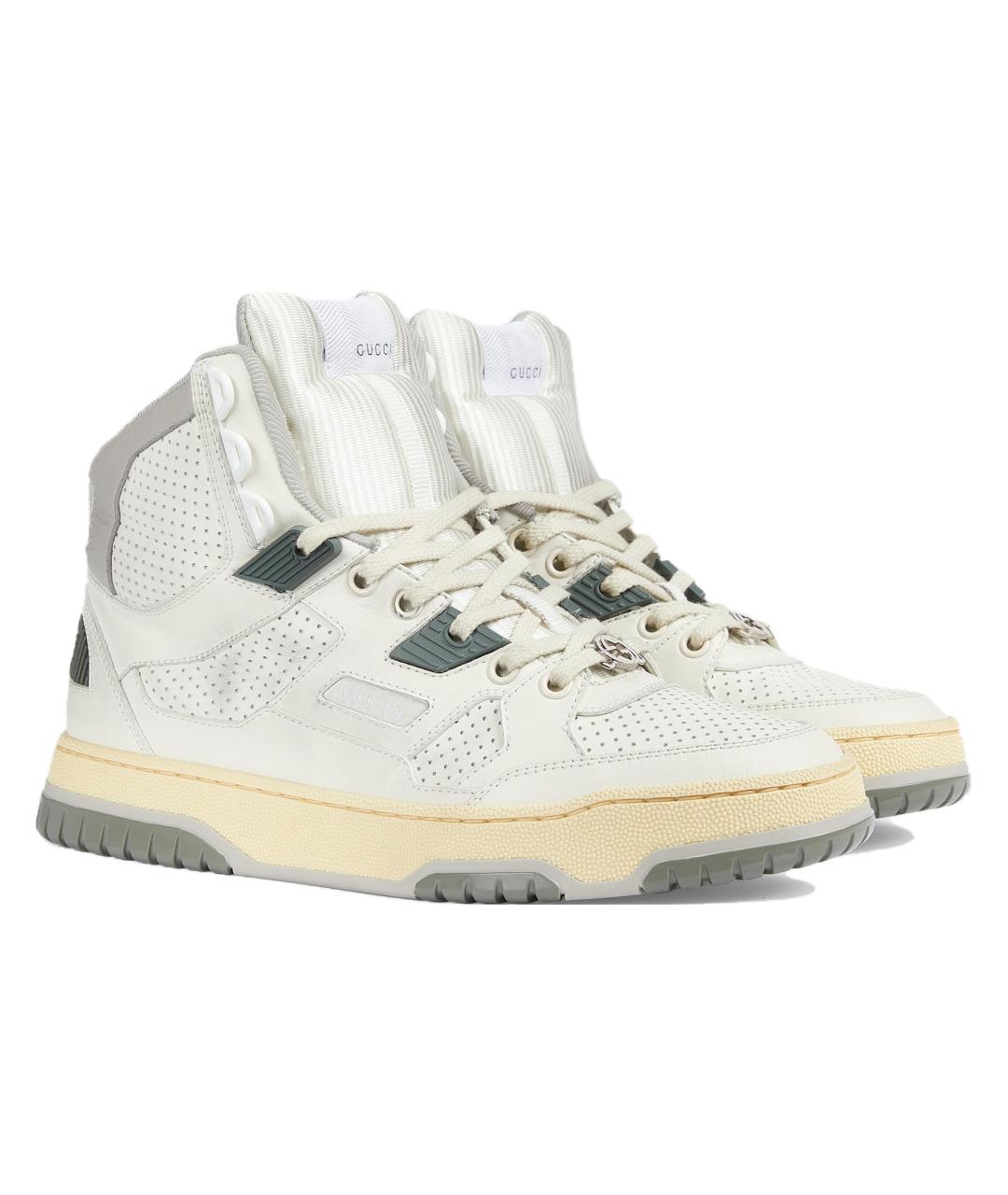 GUCCI Белые кожаные кеды, фото 3