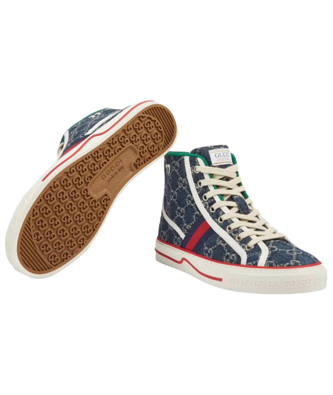 GUCCI Синие текстильные кеды, фото 5